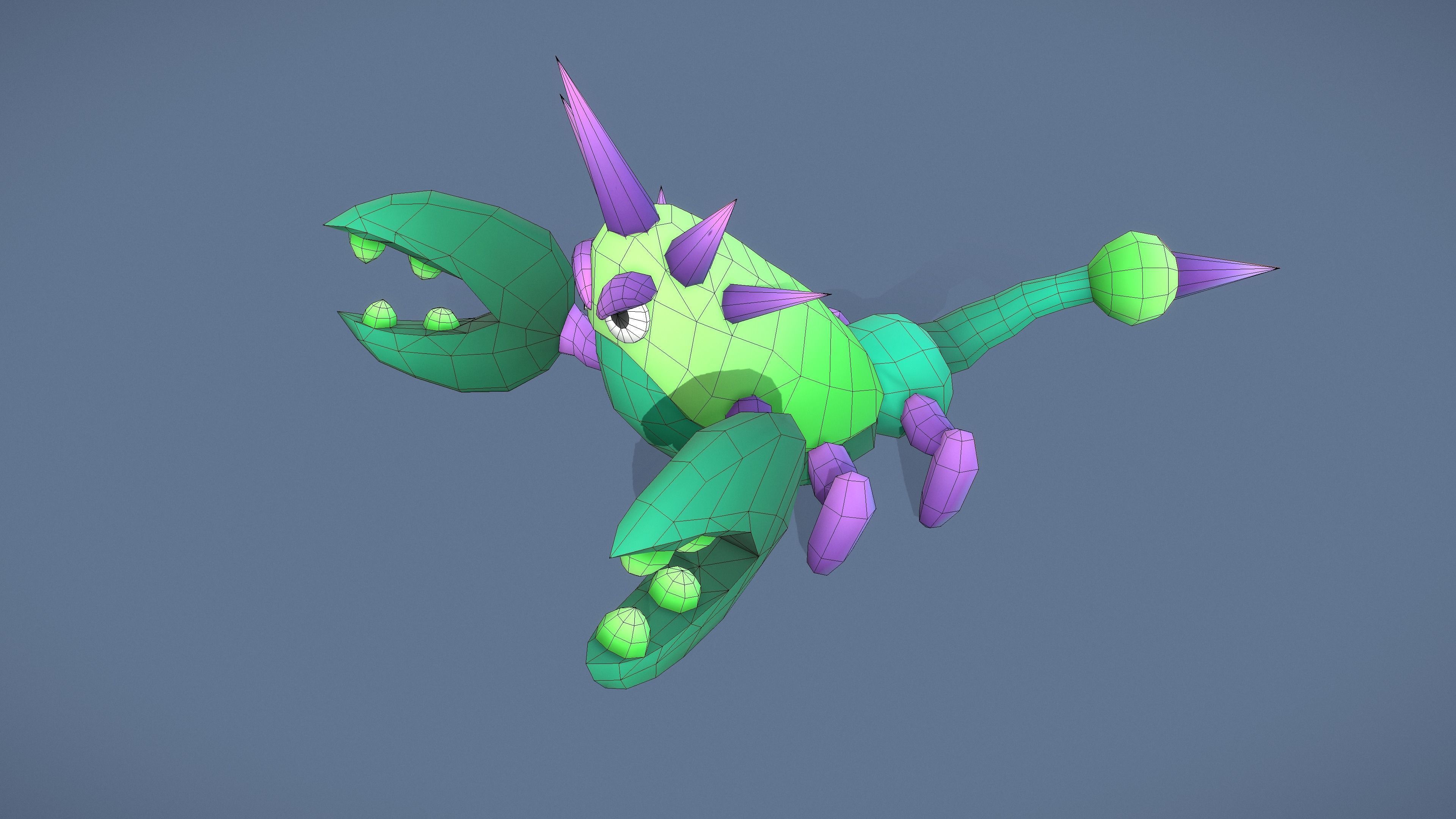 3D model Cartoon Characters - Big Crab Warrior VR / AR / low-poly ...