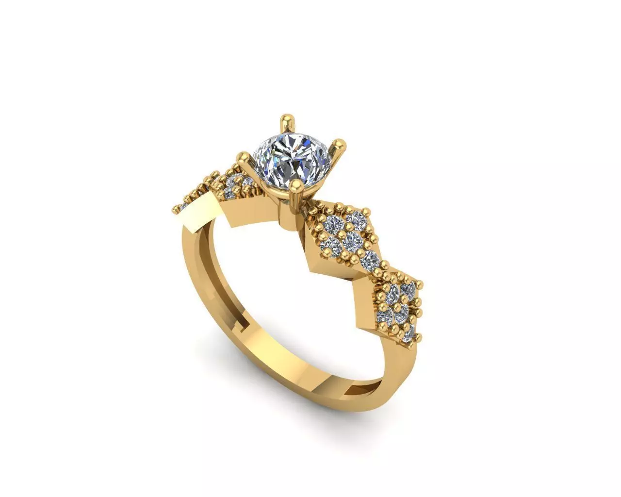 Solitaire ring 3D print model_0