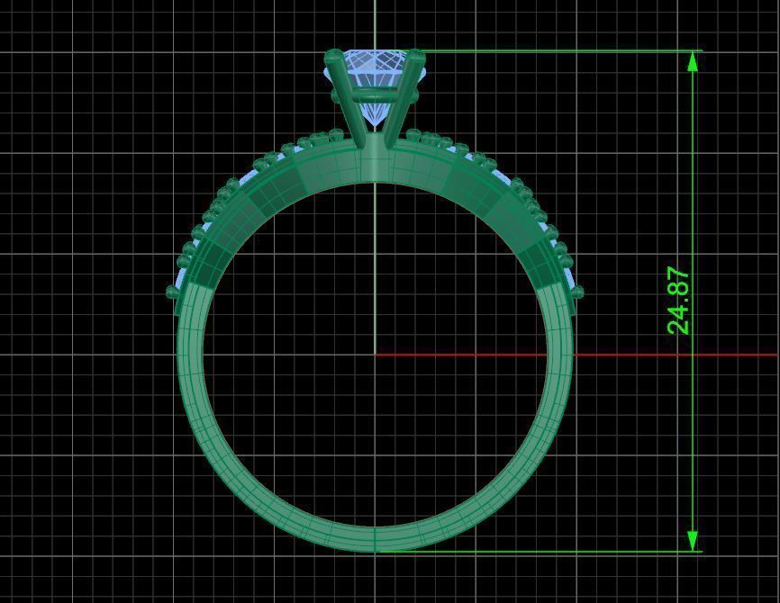 Solitaire ring 3D print model_3