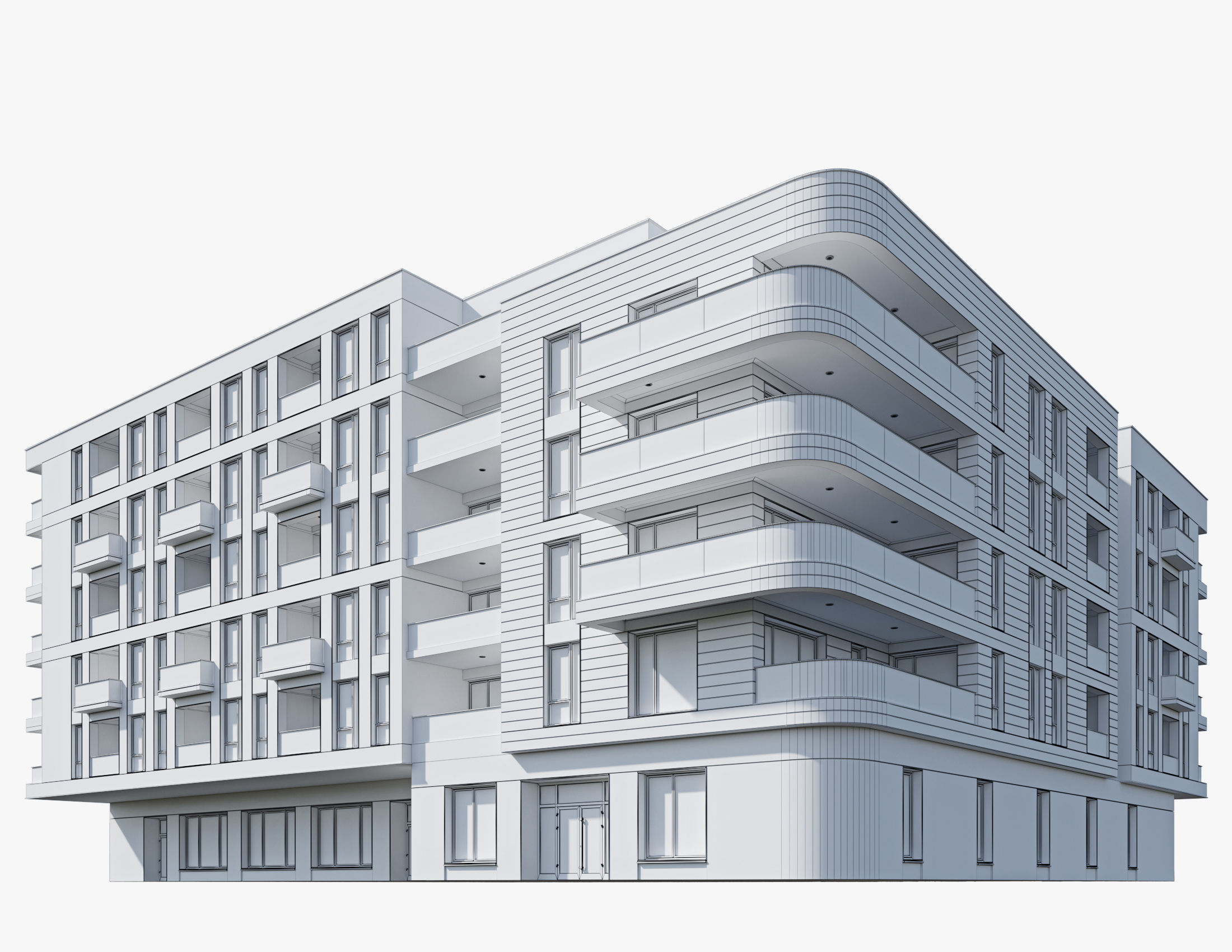 Residential and commercial buildings set - 3 3D Model Collection_18