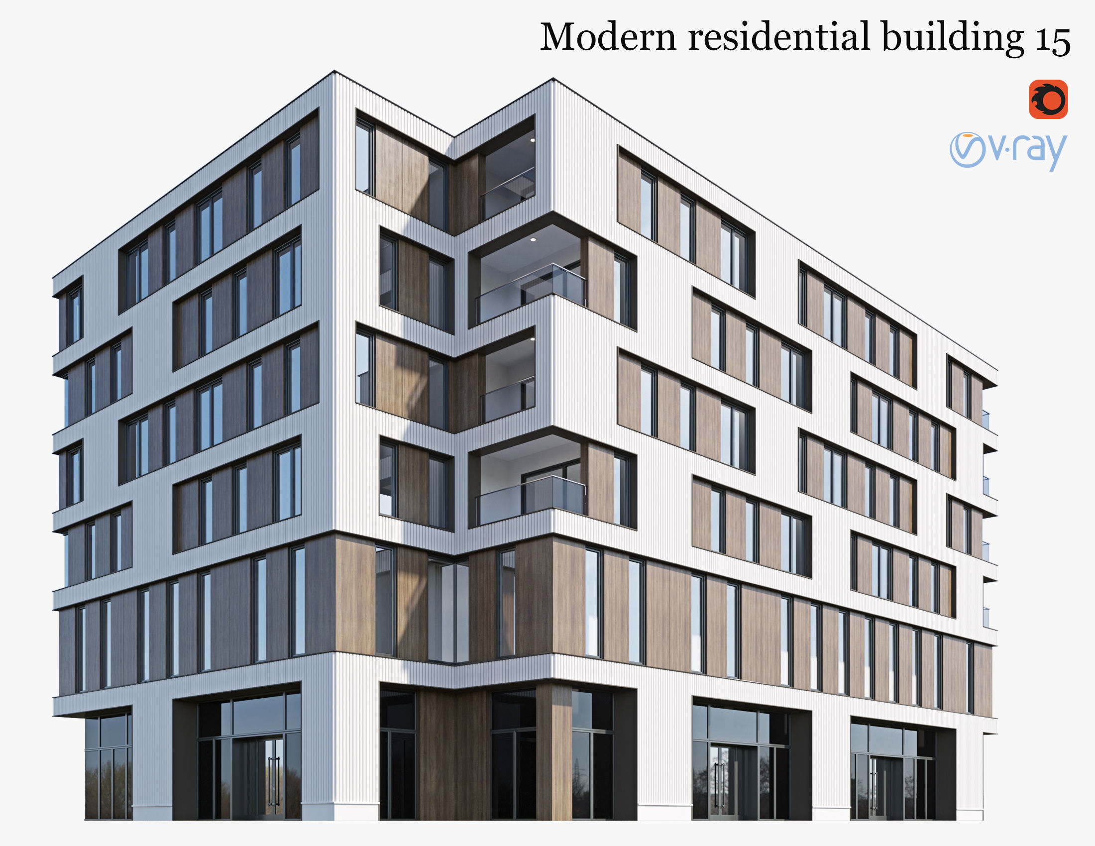 Residential and commercial buildings set - 3 3D Model Collection_10