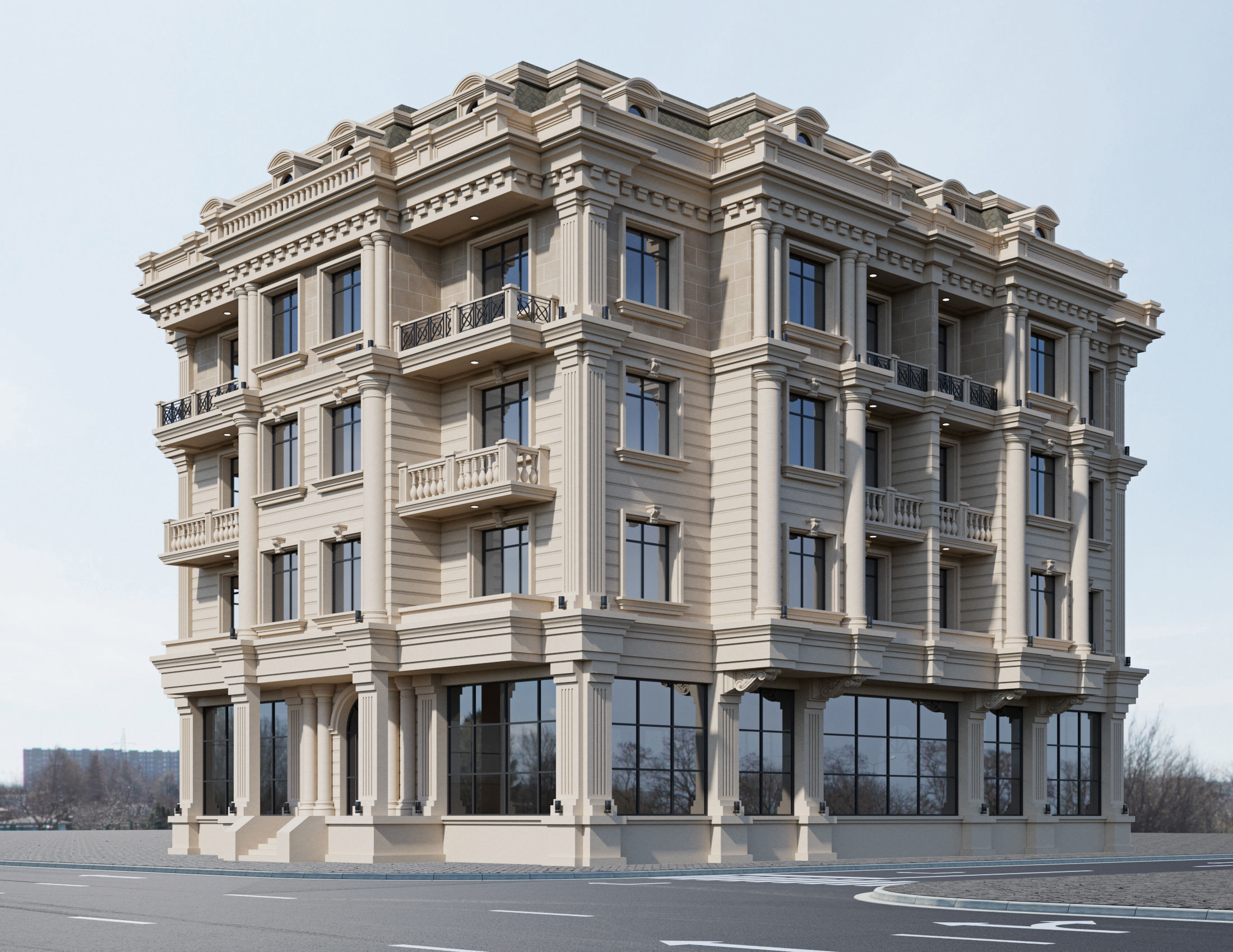 Residential and commercial buildings set - 3 3D Model Collection_19