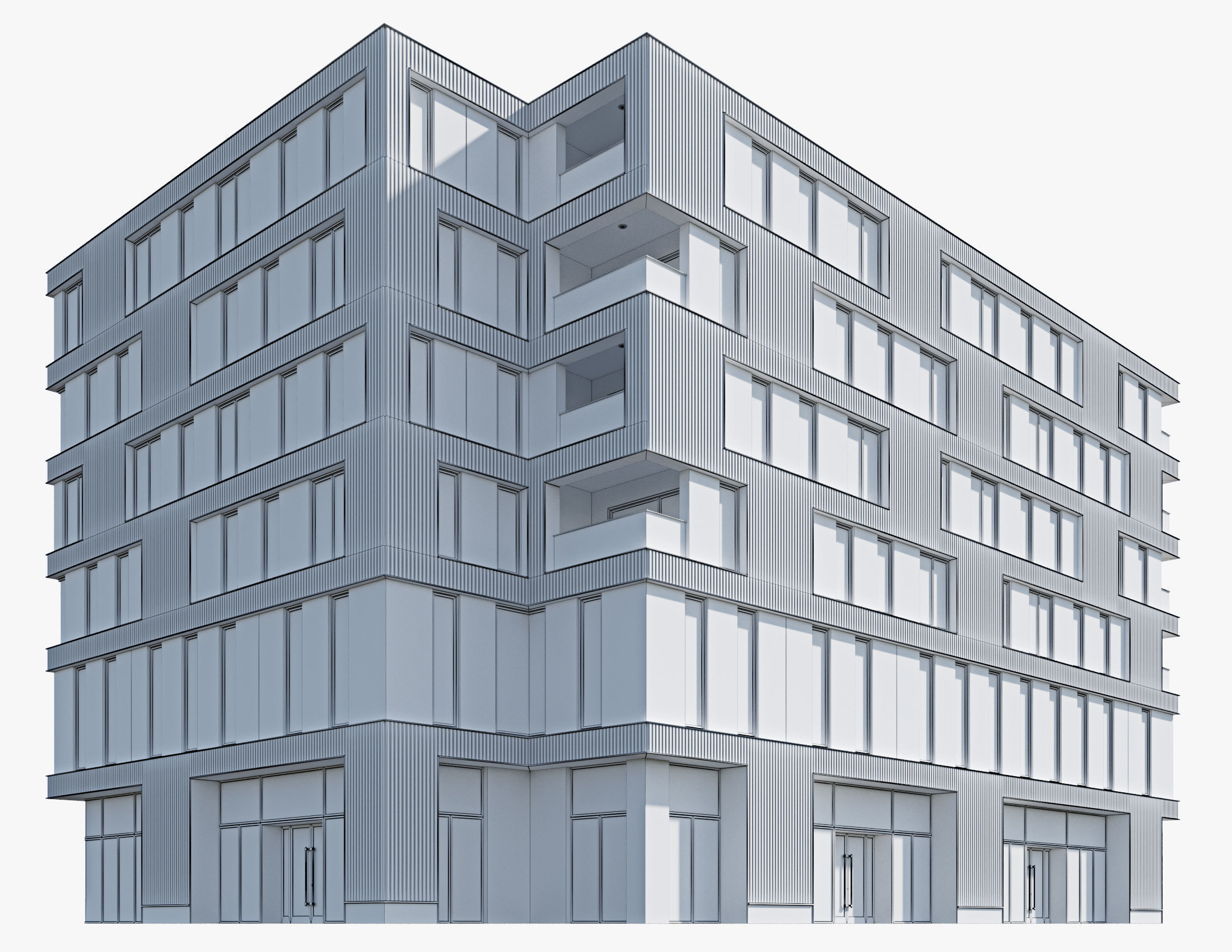 Residential and commercial buildings set - 3 3D Model Collection_12