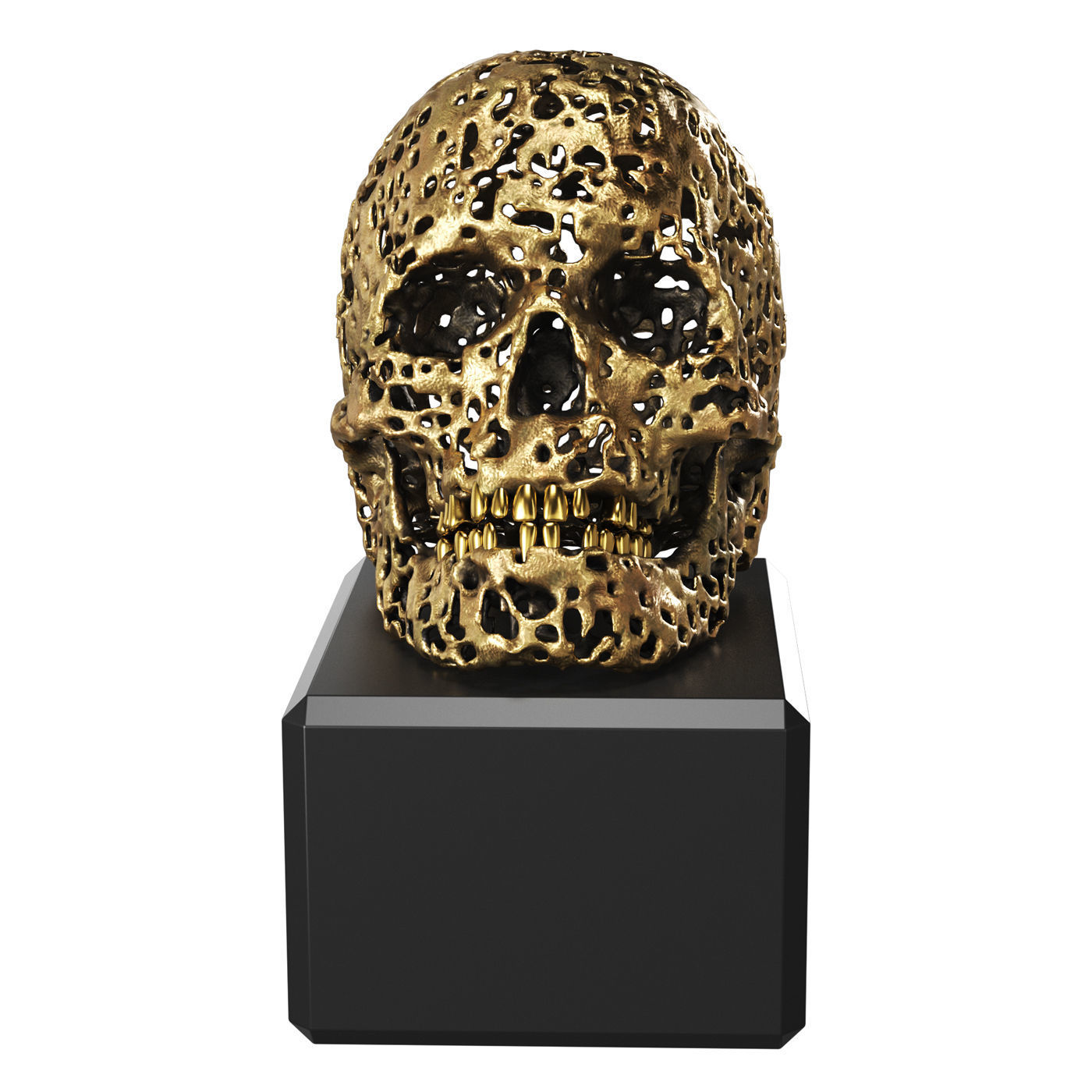 Skull bronze 3D model_1