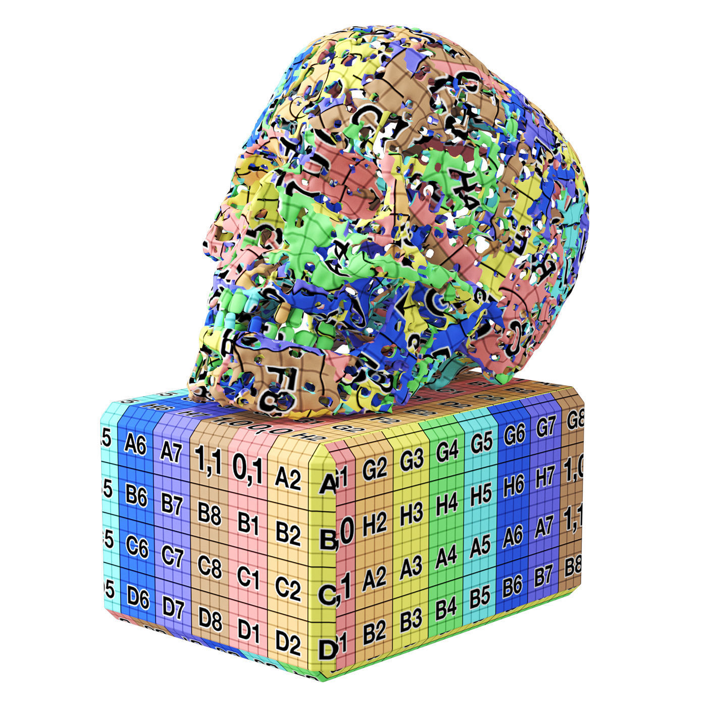 Skull bronze 3D model_3