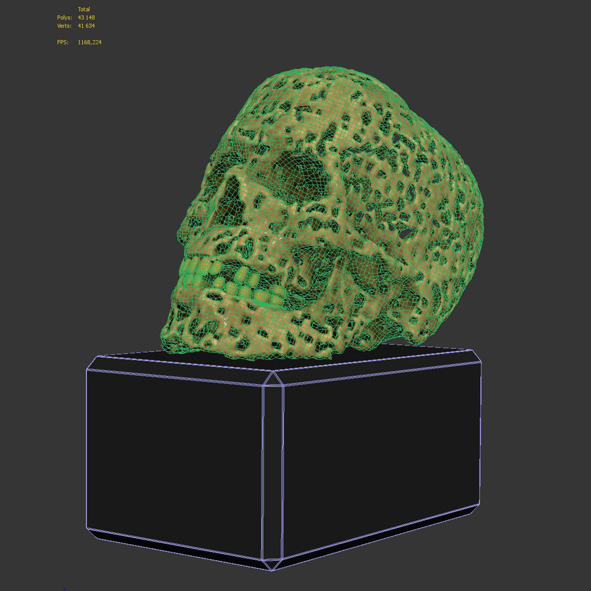 Skull bronze 3D model_7