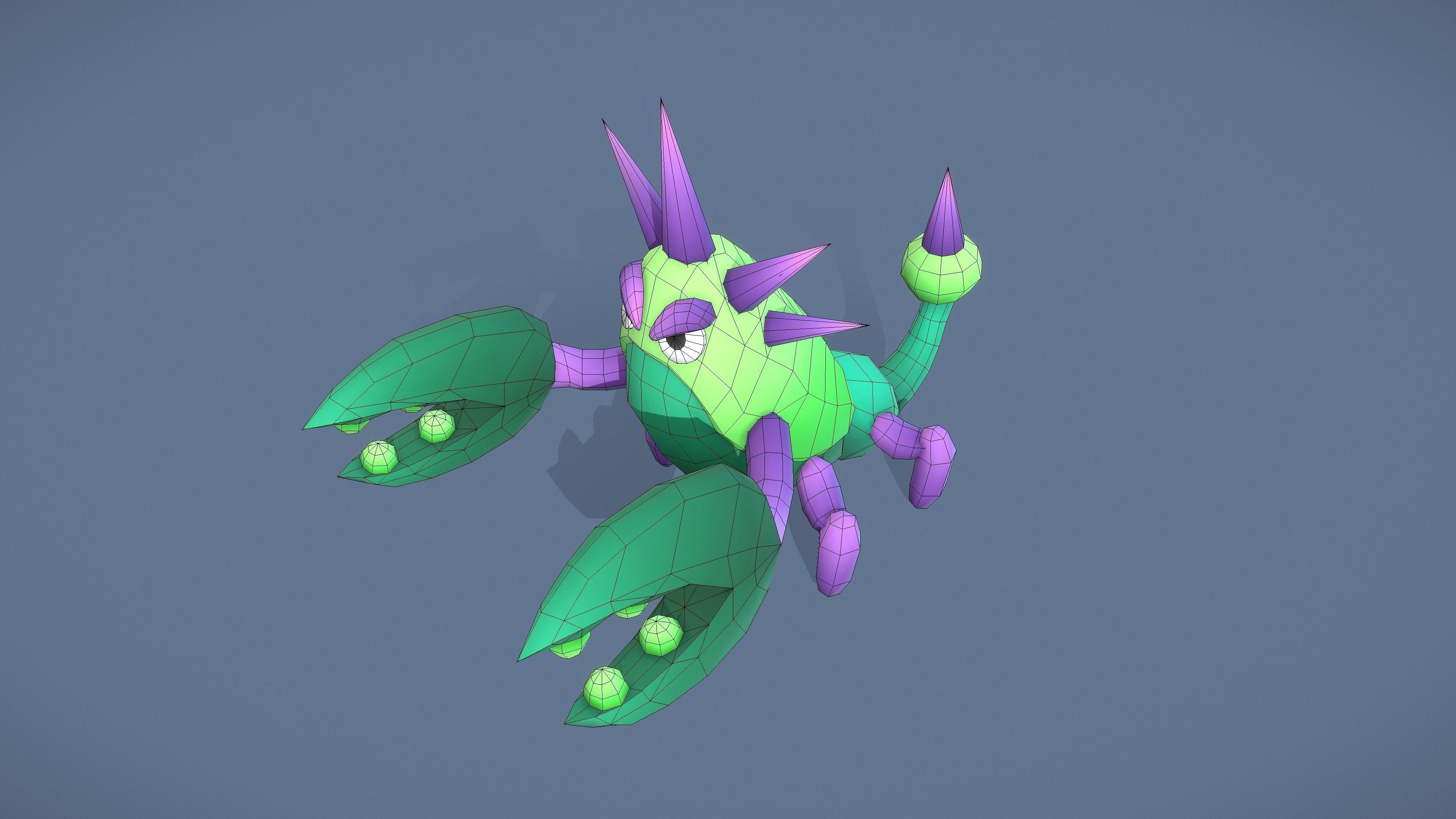 Cartoon Characters - Evolution Crab Warriors Low-poly 3D model_35