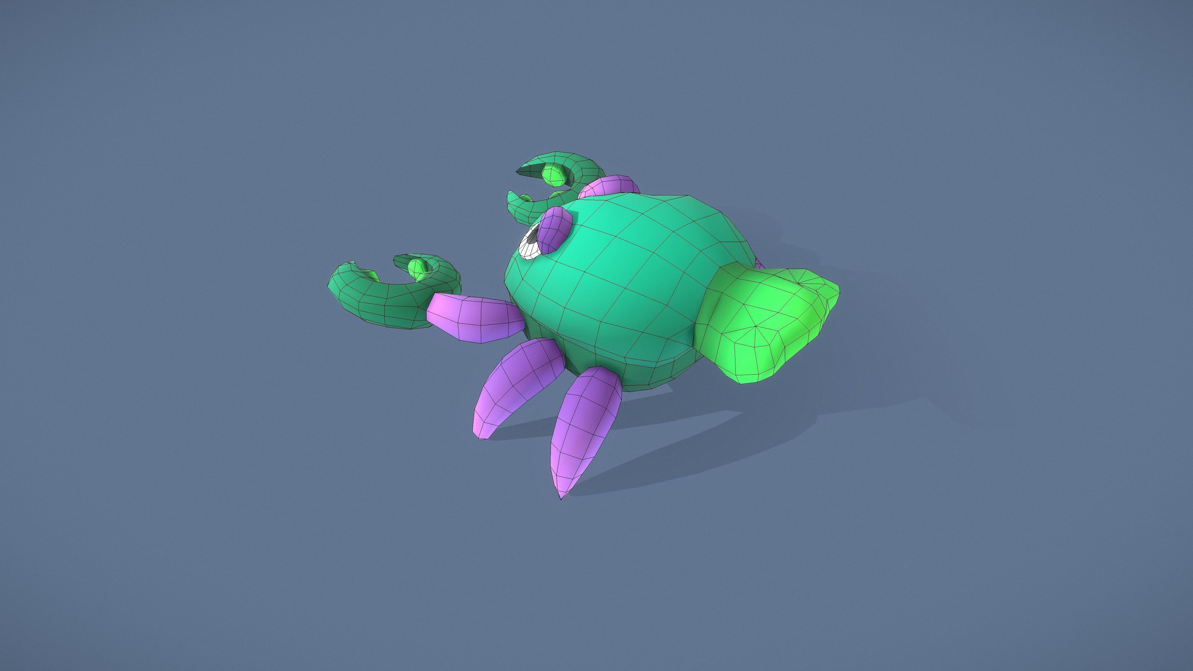 Cartoon Characters - Evolution Crab Warriors Low-poly 3D model_9