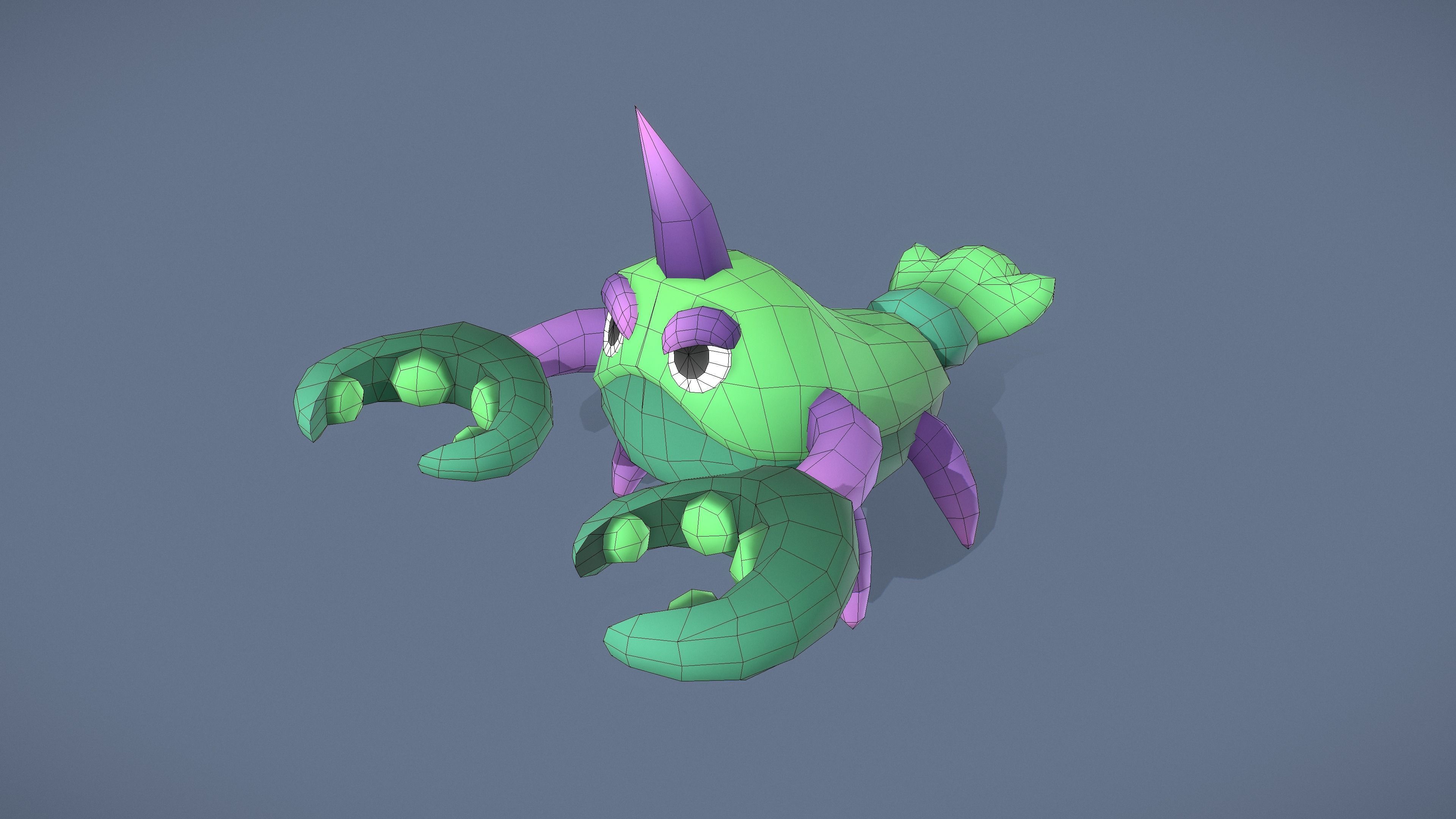 Cartoon Characters - Evolution Crab Warriors Low-poly 3D model_21