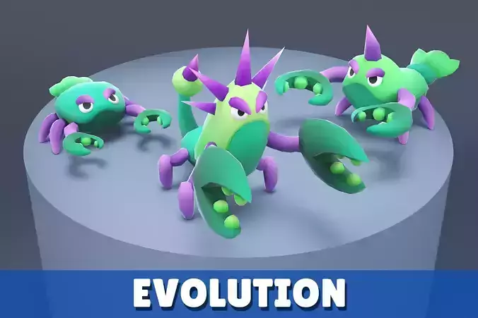 Cartoon Characters - Evolution Crab Warriors