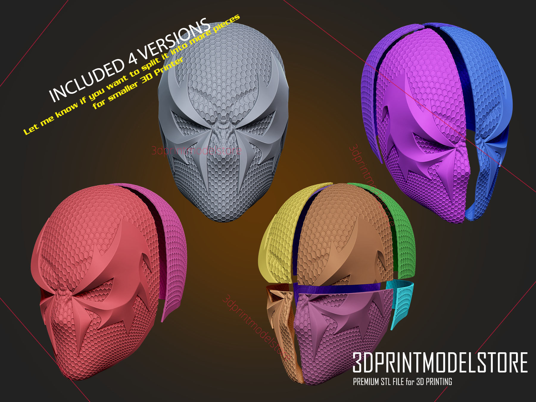 Spiderman 2099 Cosplay Helmet - Marvel Costume Mask 3D print model_12