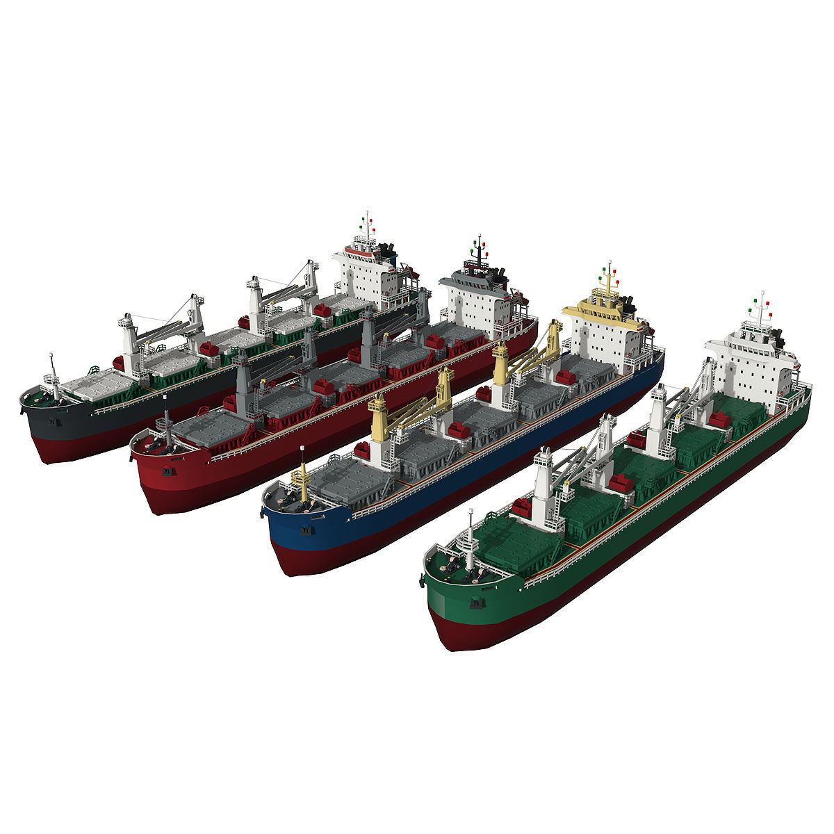 Panamax Bulk Carrier lowpoly Low-poly 3D model_11