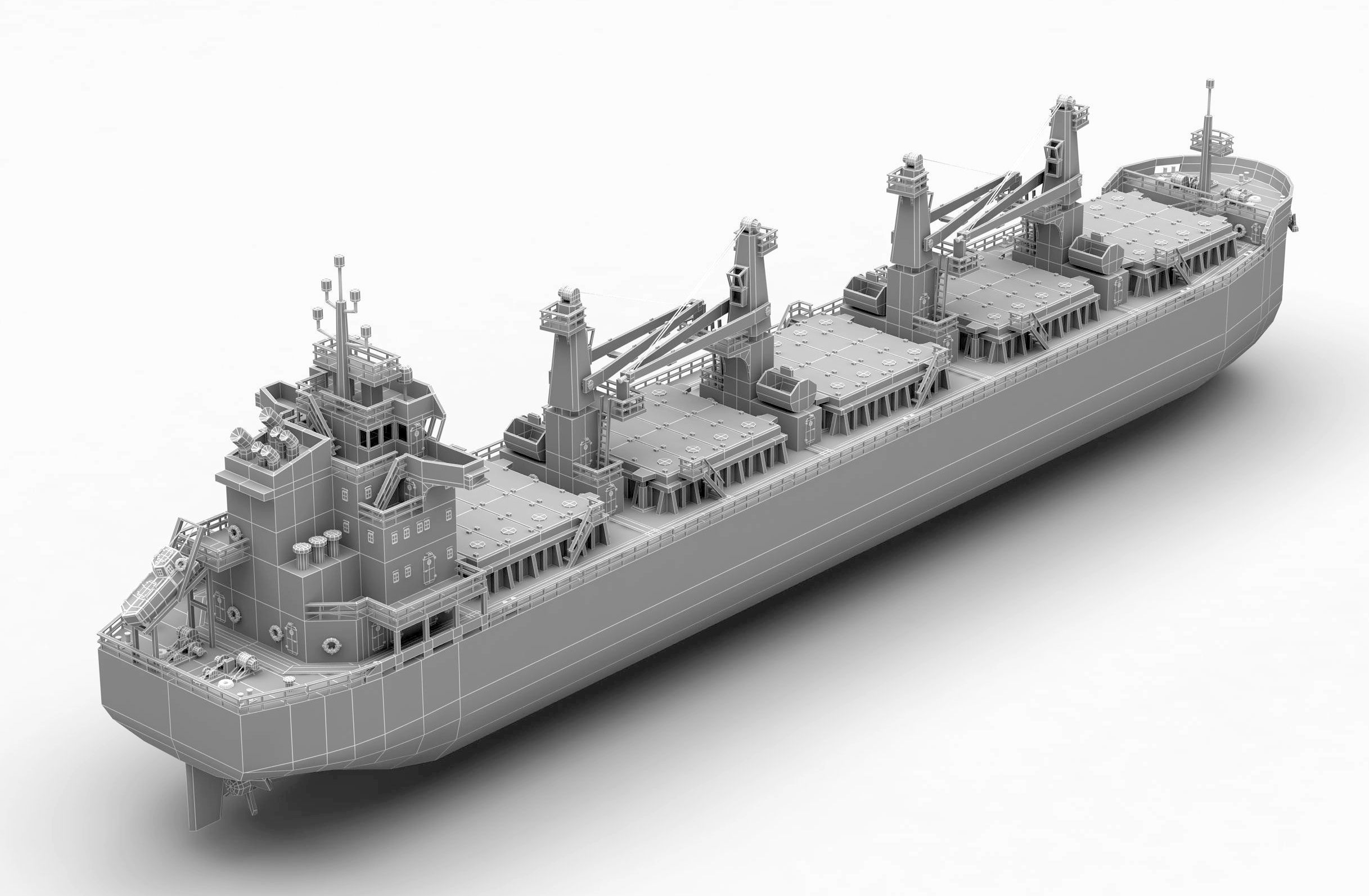 Panamax Bulk Carrier lowpoly Low-poly 3D model_2