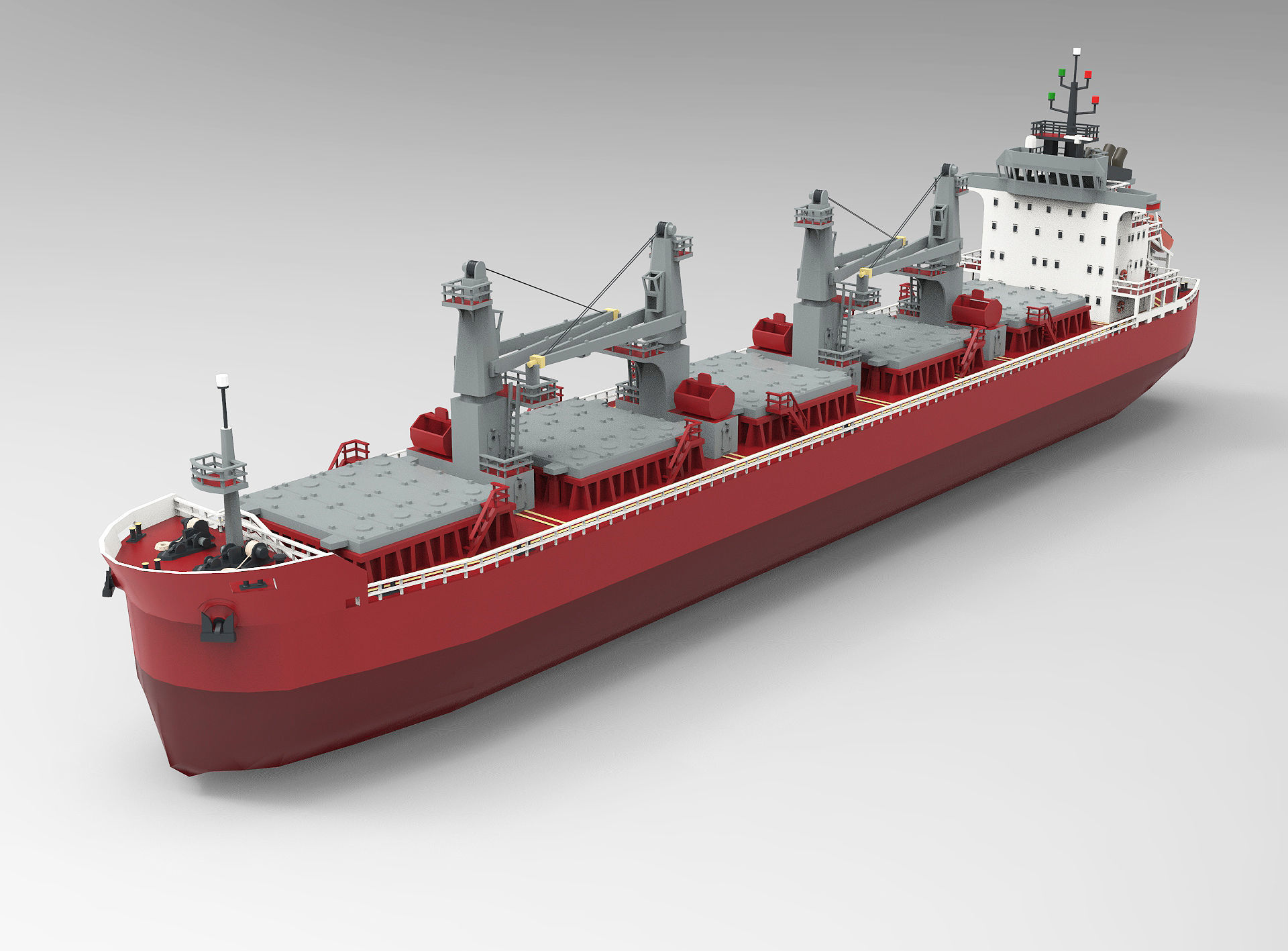 Panamax Bulk Carrier lowpoly Low-poly 3D model_5