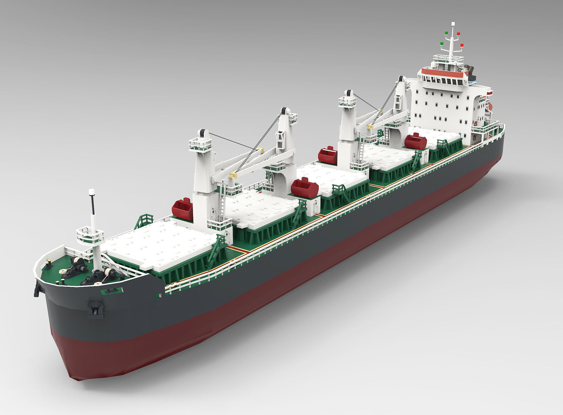 Panamax Bulk Carrier lowpoly Low-poly 3D model_4