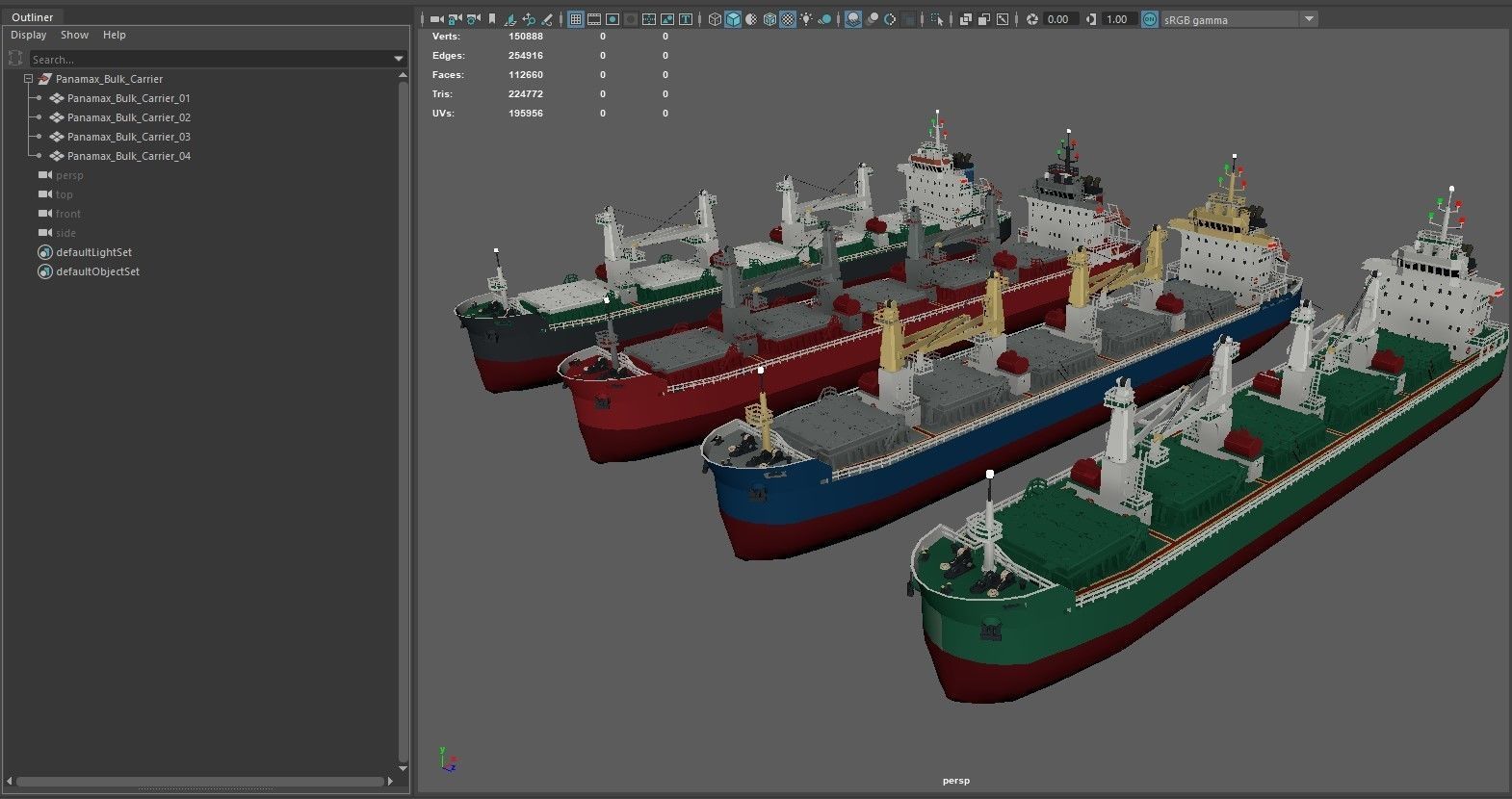 Panamax Bulk Carrier lowpoly Low-poly 3D model_9