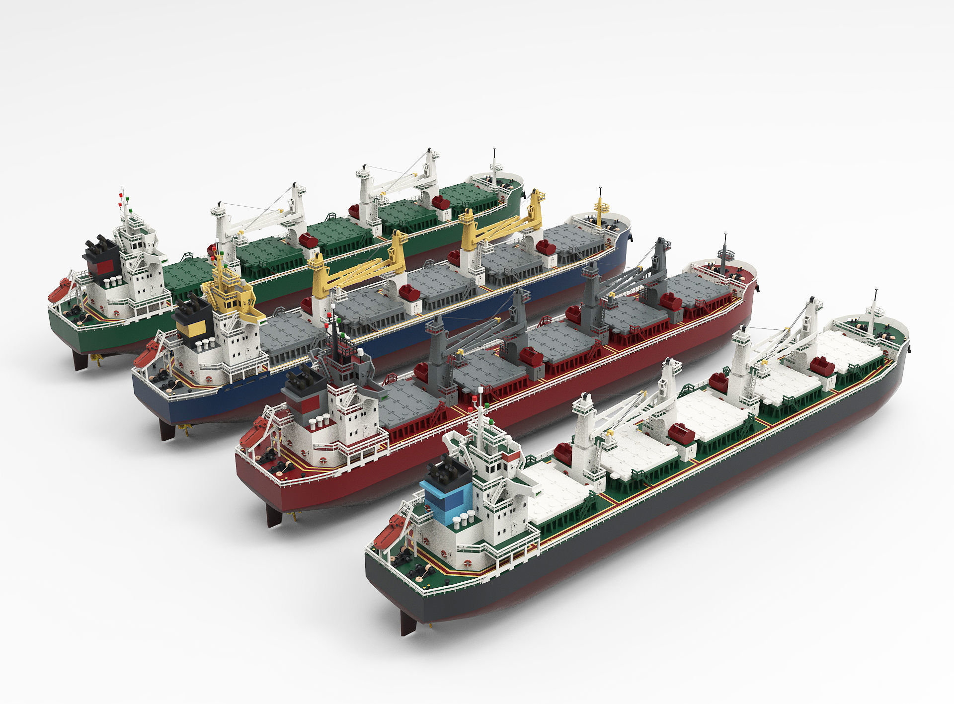 Panamax Bulk Carrier lowpoly Low-poly 3D model_1