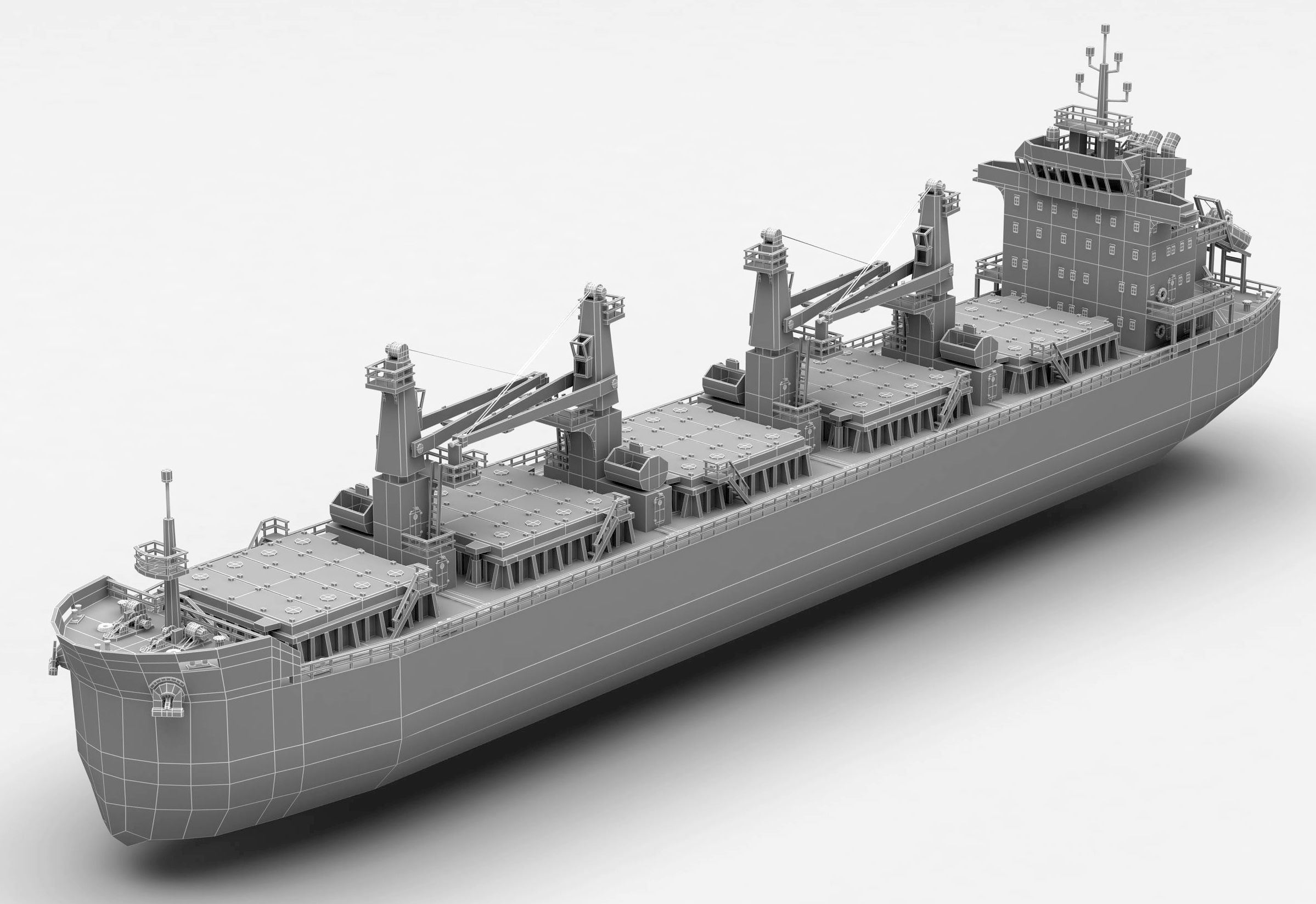 Panamax Bulk Carrier lowpoly Low-poly 3D model_3