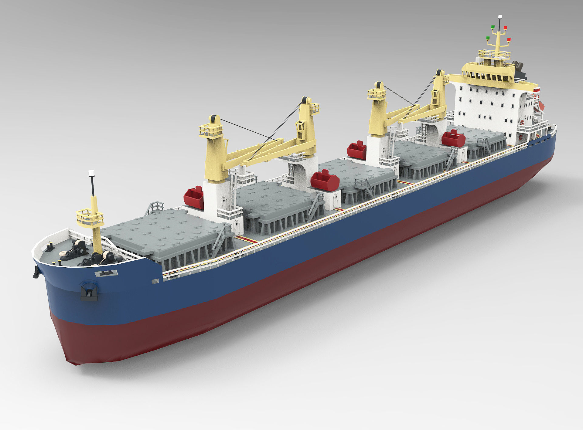 Panamax Bulk Carrier lowpoly Low-poly 3D model_6