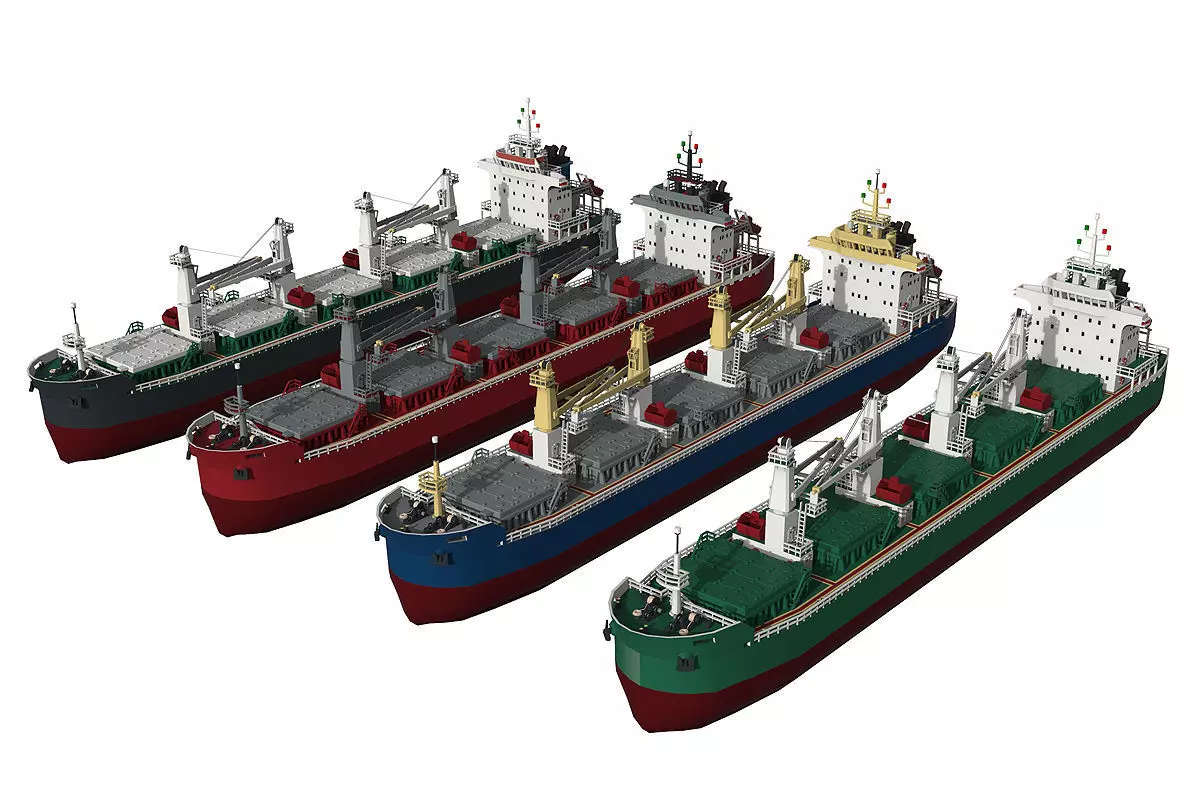 Panamax Bulk Carrier lowpoly Low-poly 3D model_0
