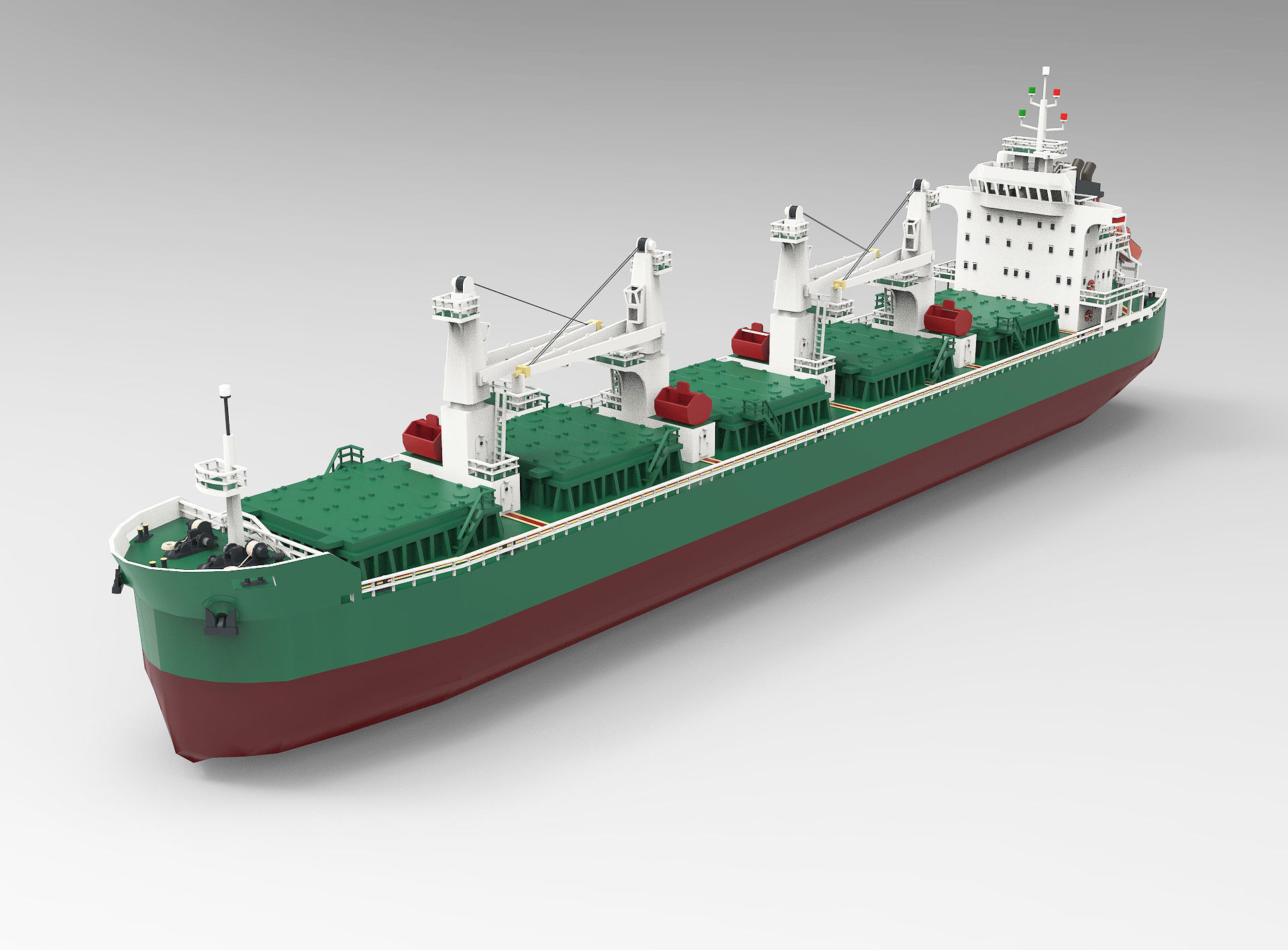 Panamax Bulk Carrier lowpoly Low-poly 3D model_7
