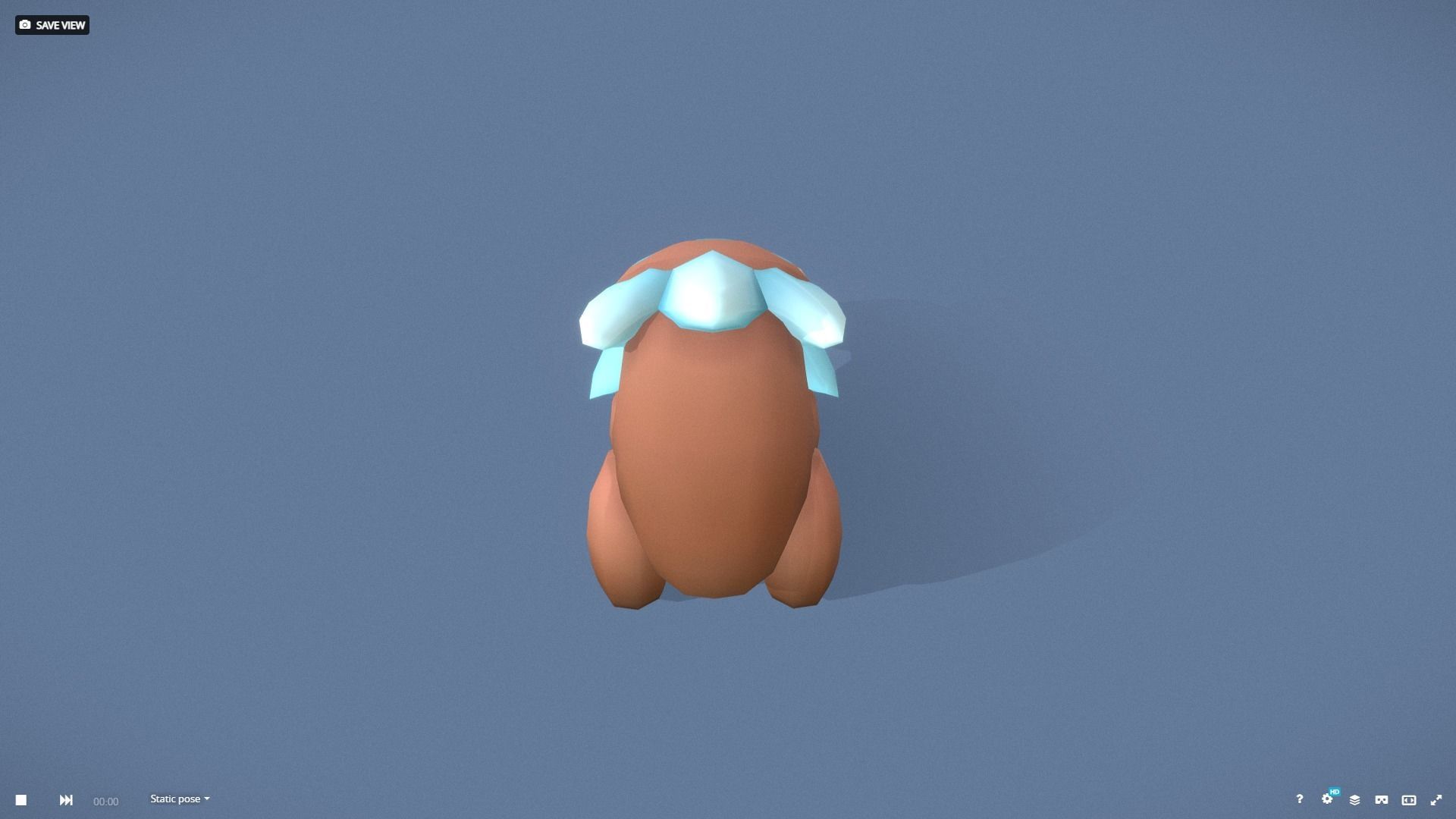 Cartoon Characters - Small Mamooth Warrior Low-poly 3D model_6