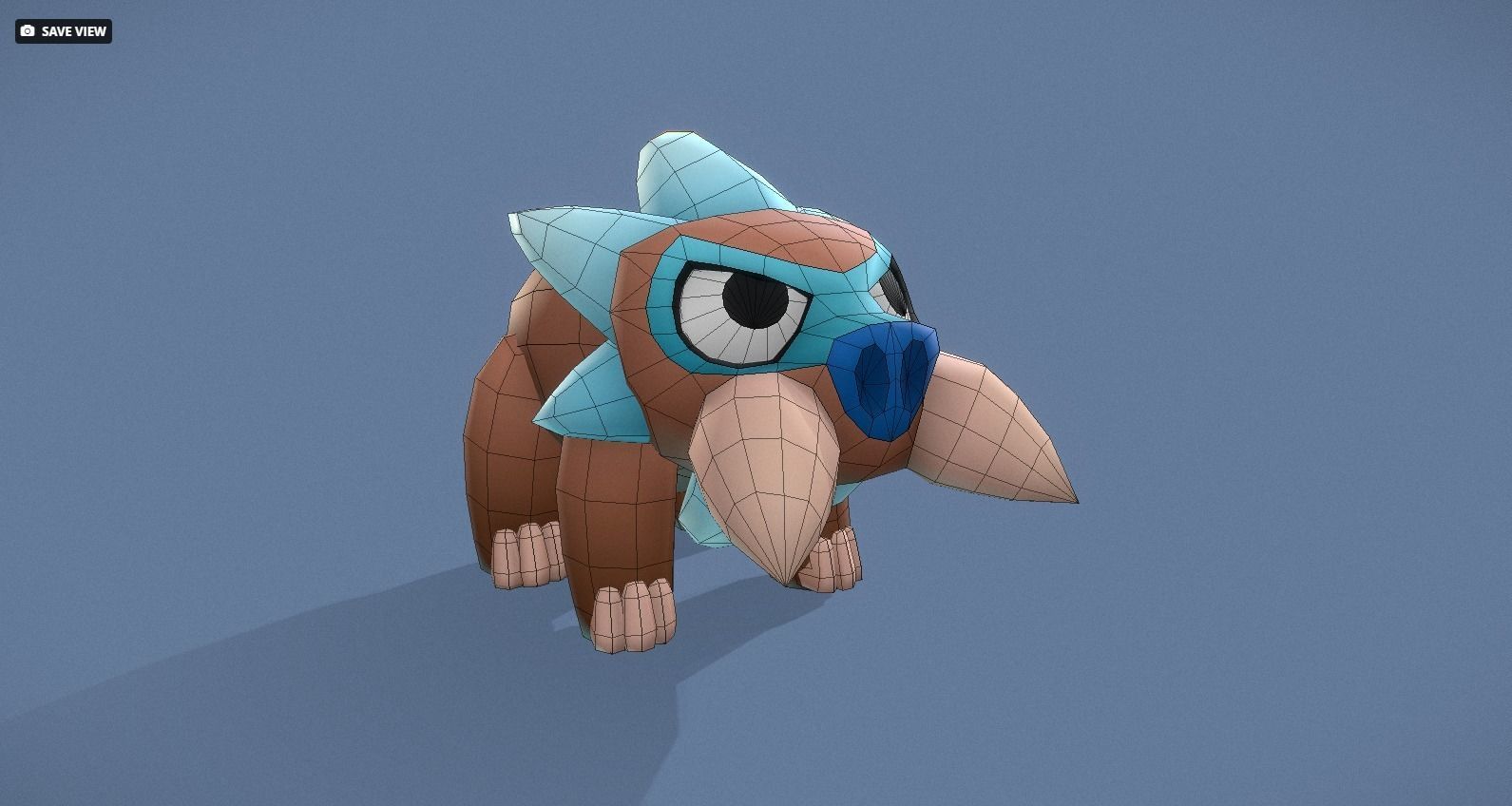 Cartoon Characters - Small Mamooth Warrior Low-poly 3D model_2