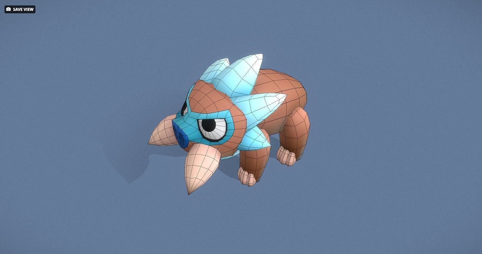 Cartoon Characters - Small Mamooth Warrior Low-poly 3D model_22