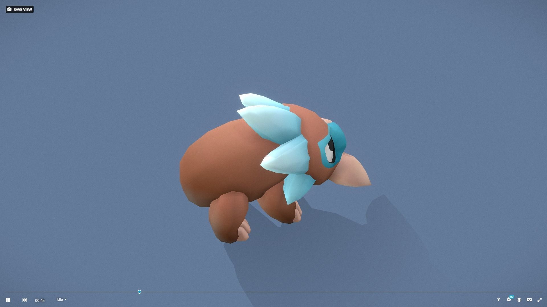Cartoon Characters - Small Mamooth Warrior Low-poly 3D model_24