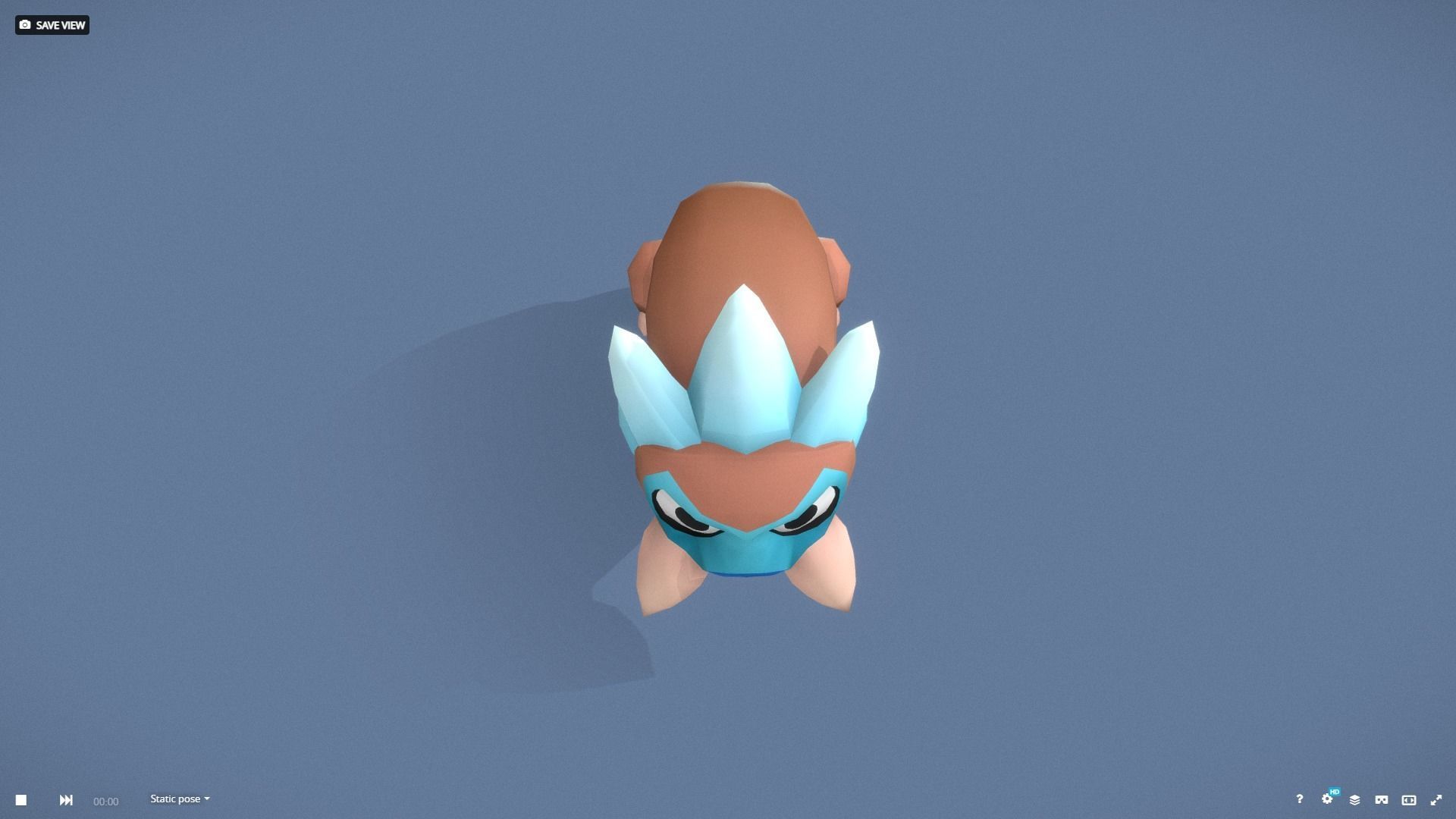 Cartoon Characters - Small Mamooth Warrior Low-poly 3D model_5