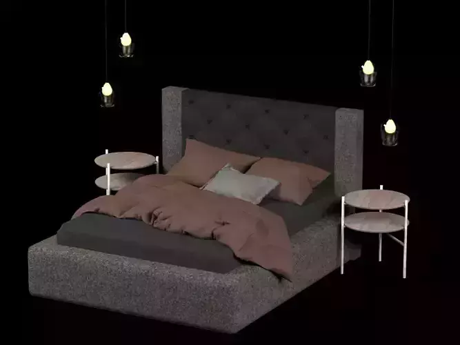 Bed with decor