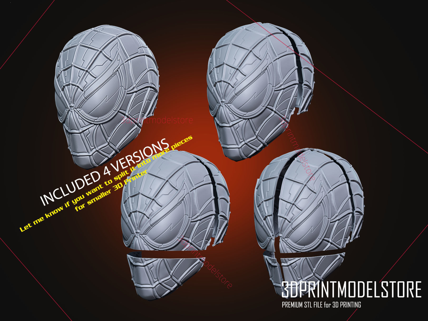 Spiderman Mask - Marvel Cosplay Helmet 3D print model_11