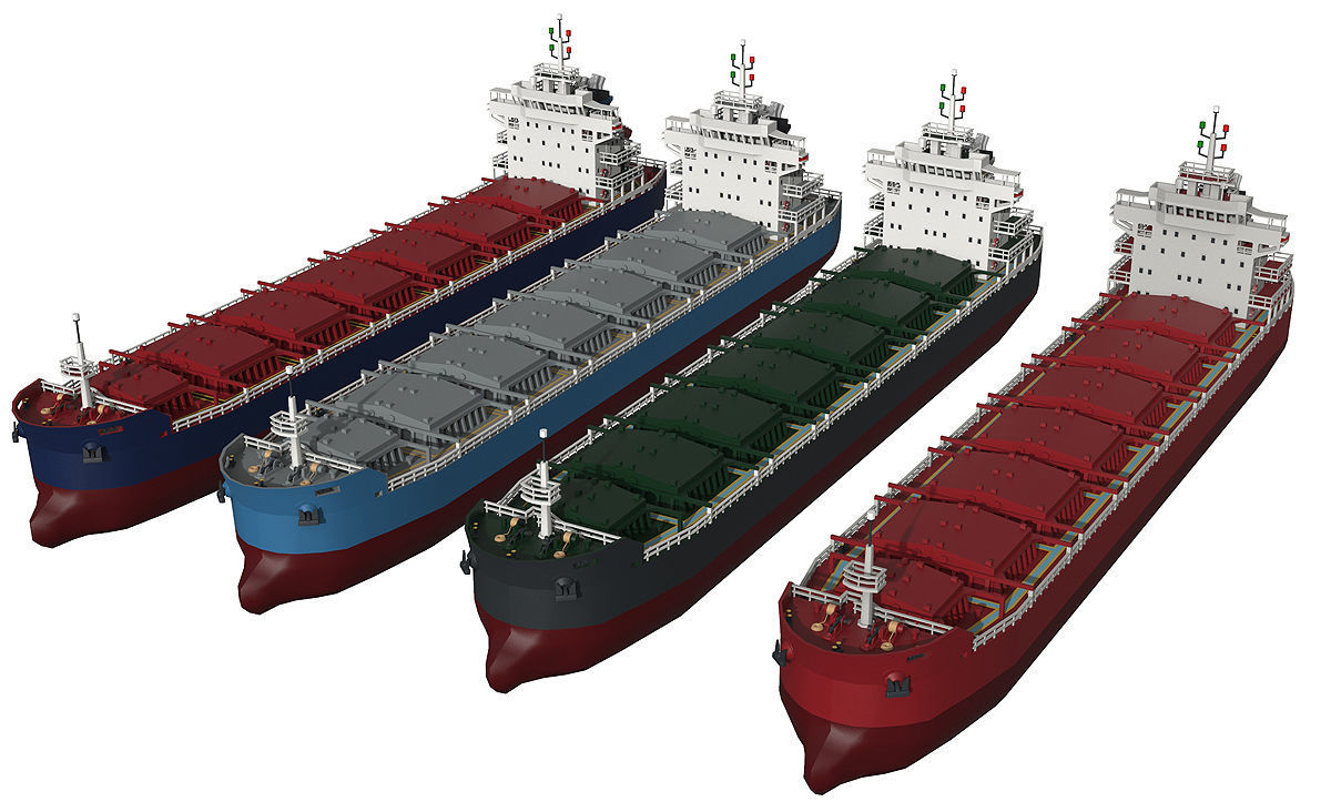 Panamax Bulk Ore Carrier lowpoly Low-poly 3D model_7