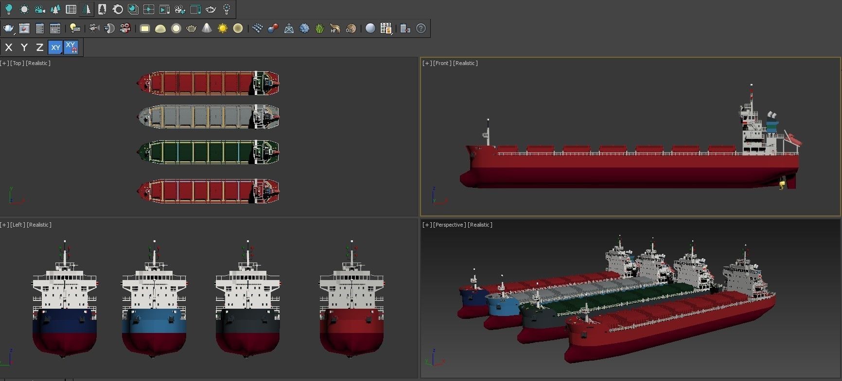 Panamax Bulk Ore Carrier lowpoly Low-poly 3D model_4