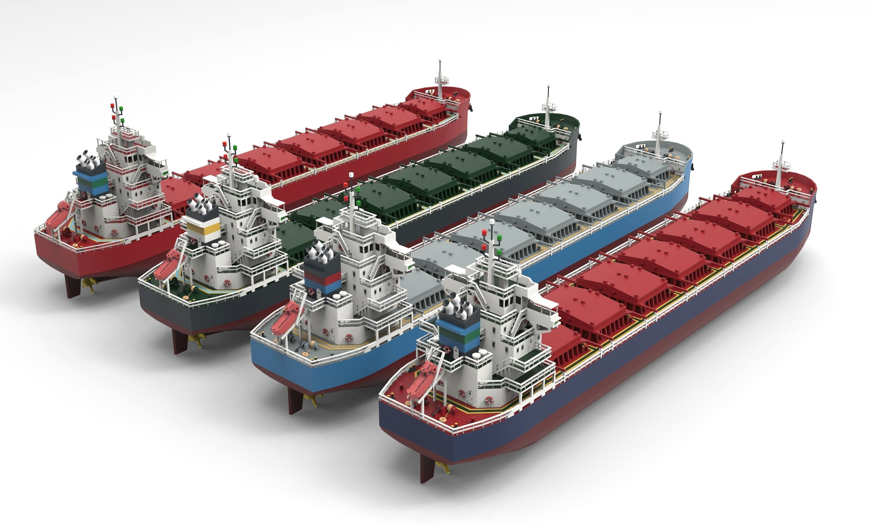 Panamax Bulk Ore Carrier lowpoly Low-poly 3D model_1