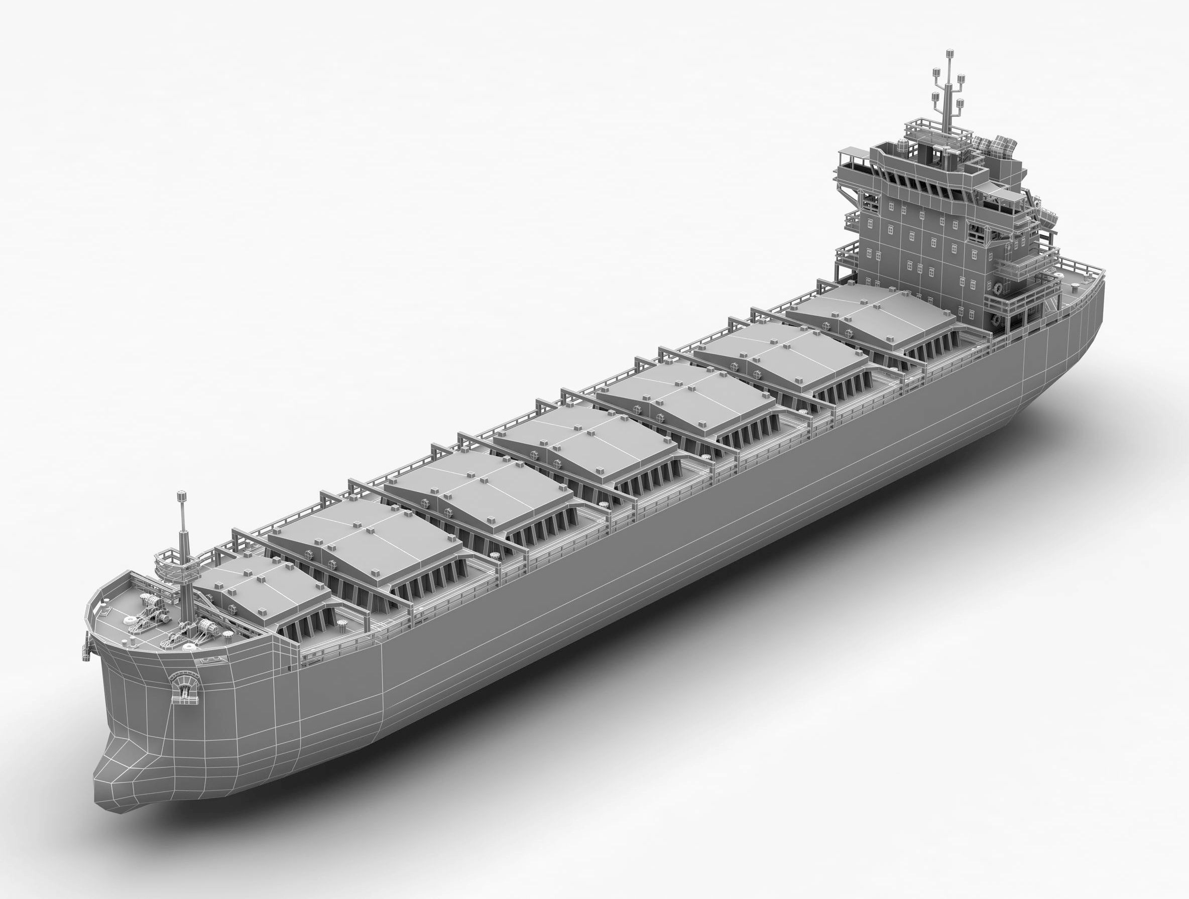 Panamax Bulk Ore Carrier lowpoly Low-poly 3D model_2