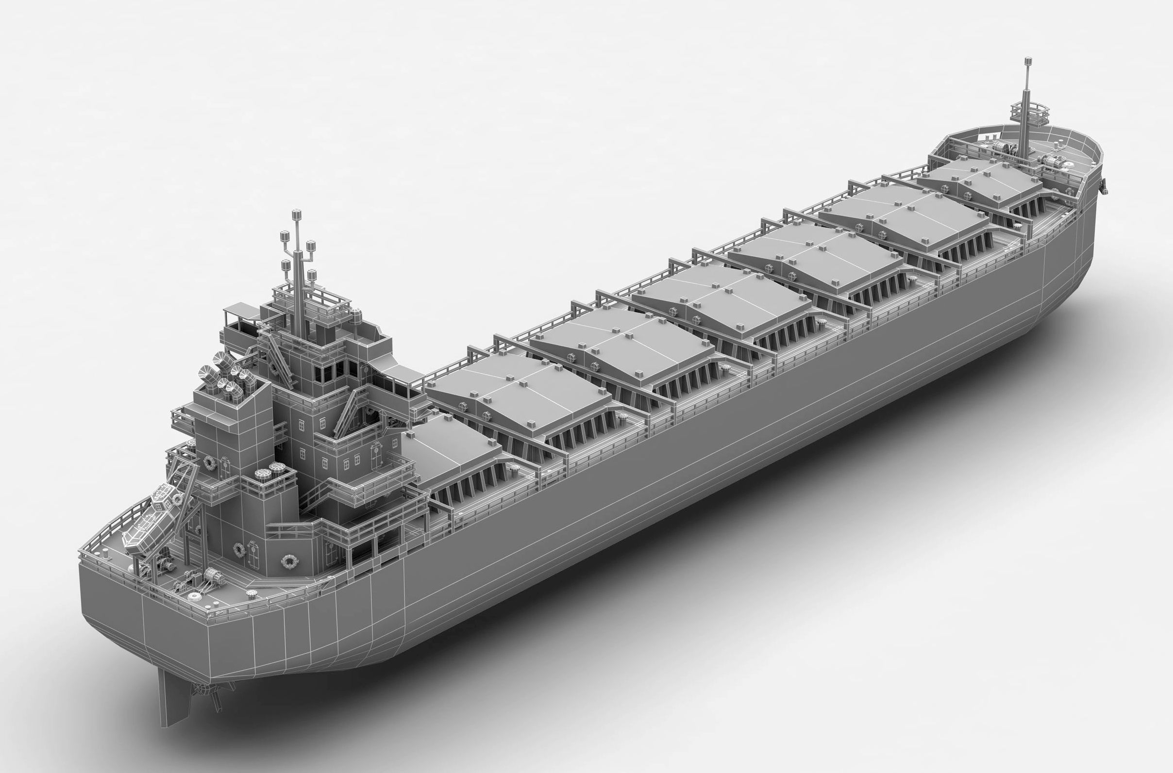 Panamax Bulk Ore Carrier lowpoly Low-poly 3D model_3