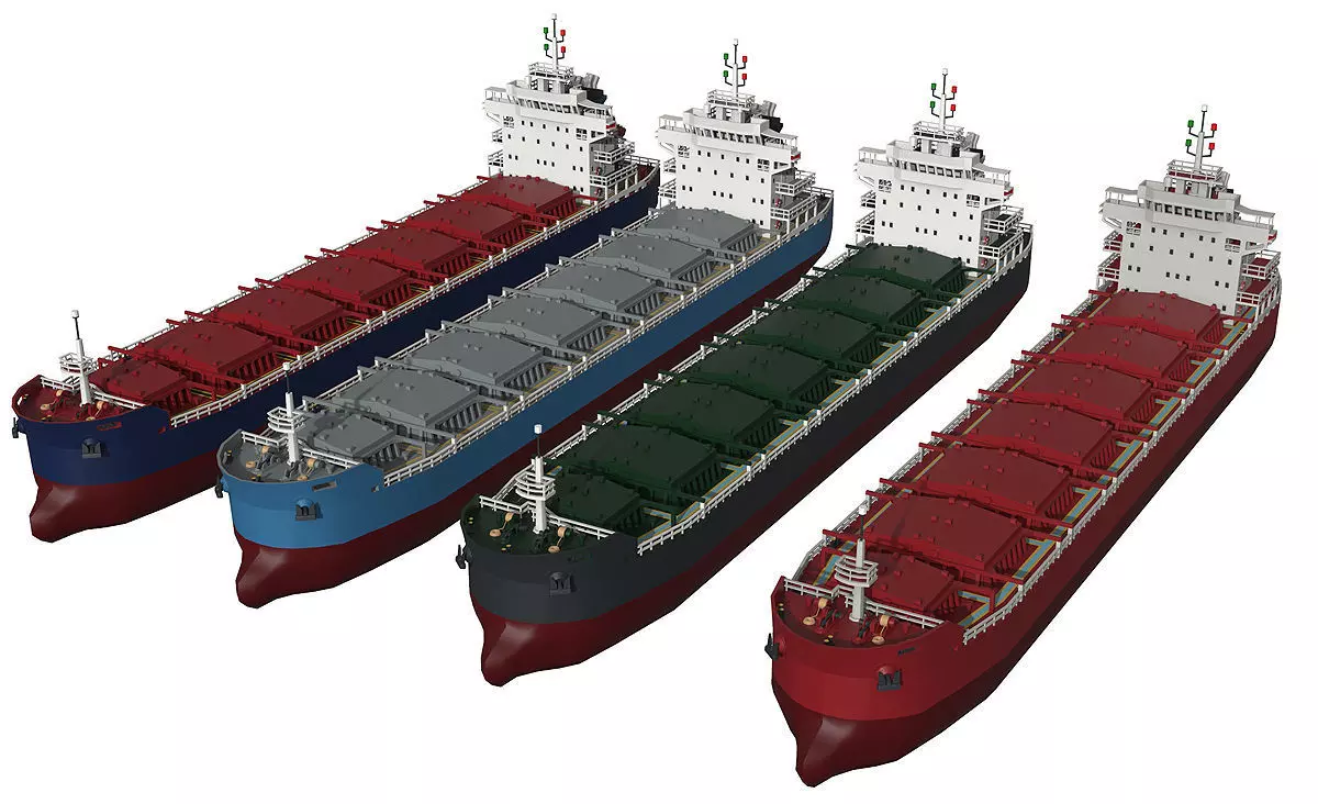 Panamax Bulk Ore Carrier lowpoly Low-poly 3D model_0