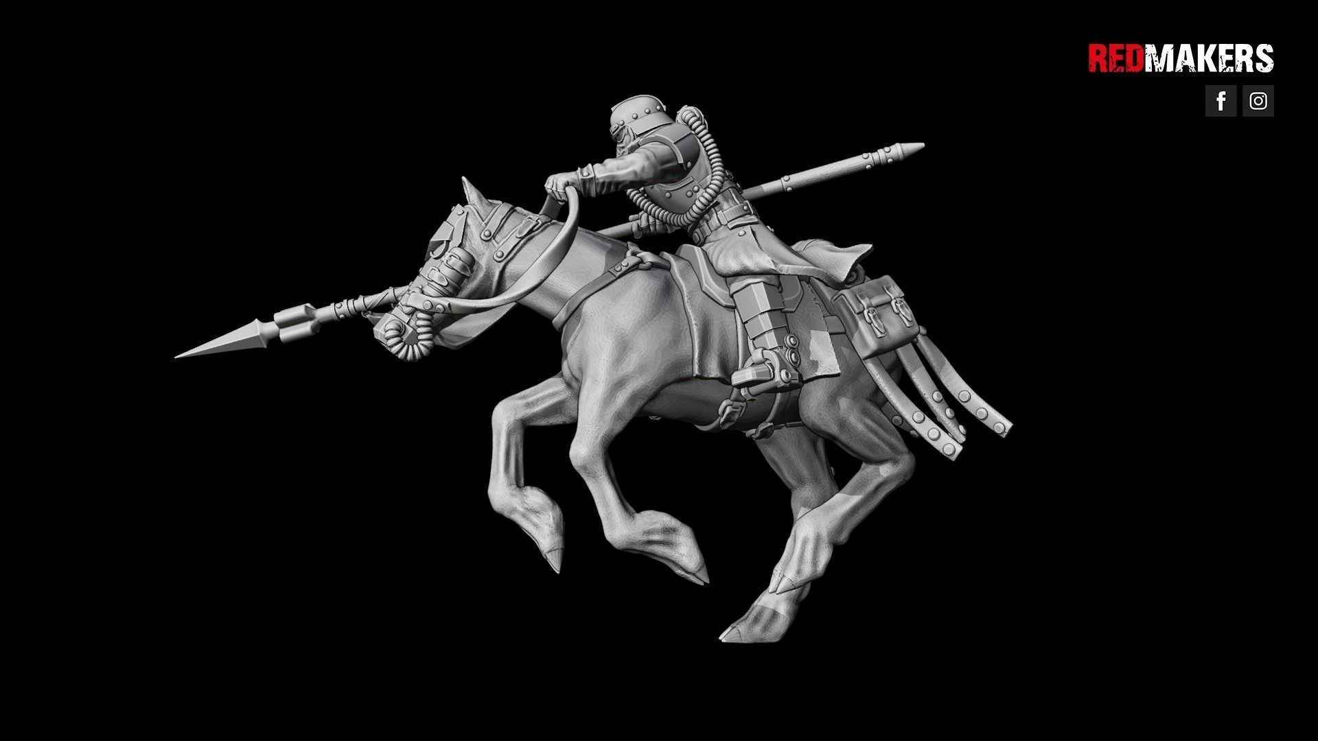 Death Division - Cavalry of the Imperial Force - Dynamic poses 3D print model_33