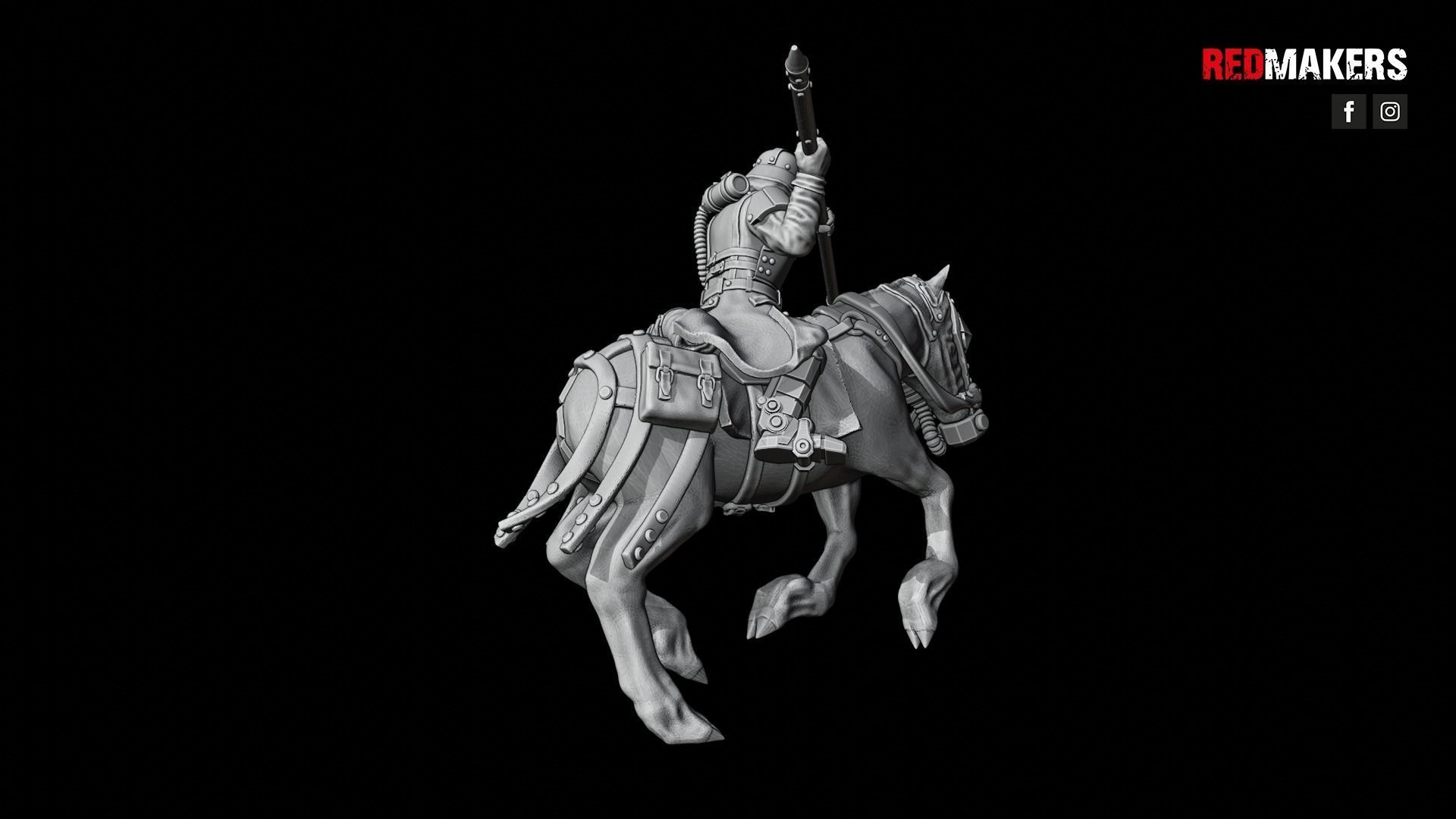 Death Division - Cavalry of the Imperial Force - Dynamic poses 3D print model_39
