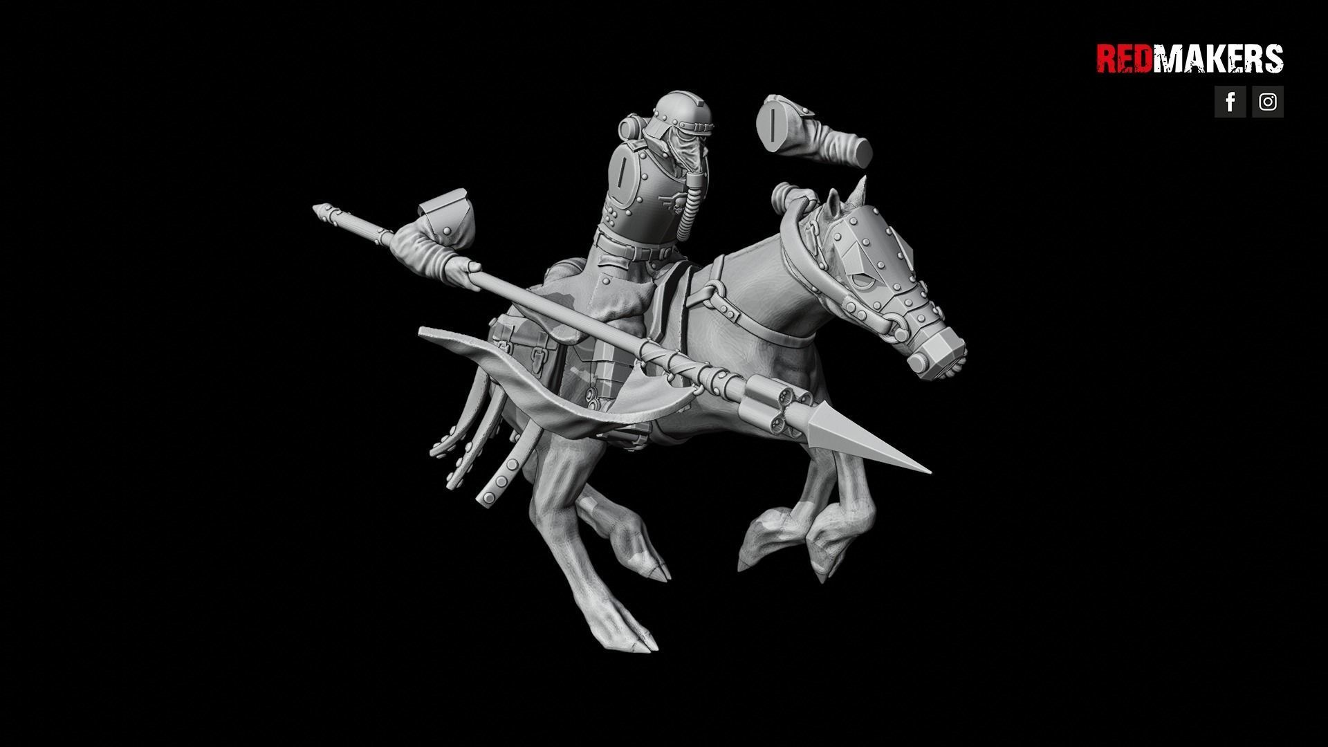 Death Division - Cavalry of the Imperial Force - Dynamic poses 3D print model_34