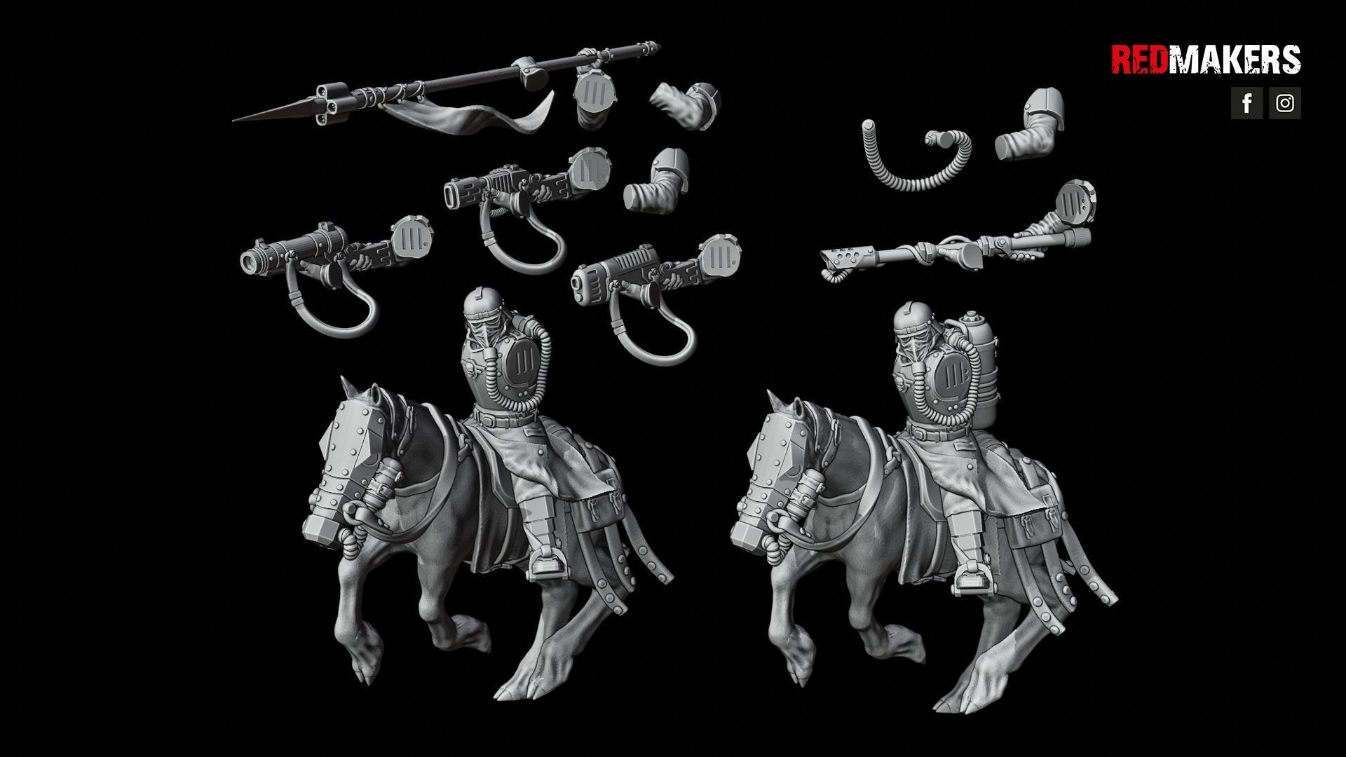 Death Division - Cavalry of the Imperial Force - Dynamic poses 3D print model_40