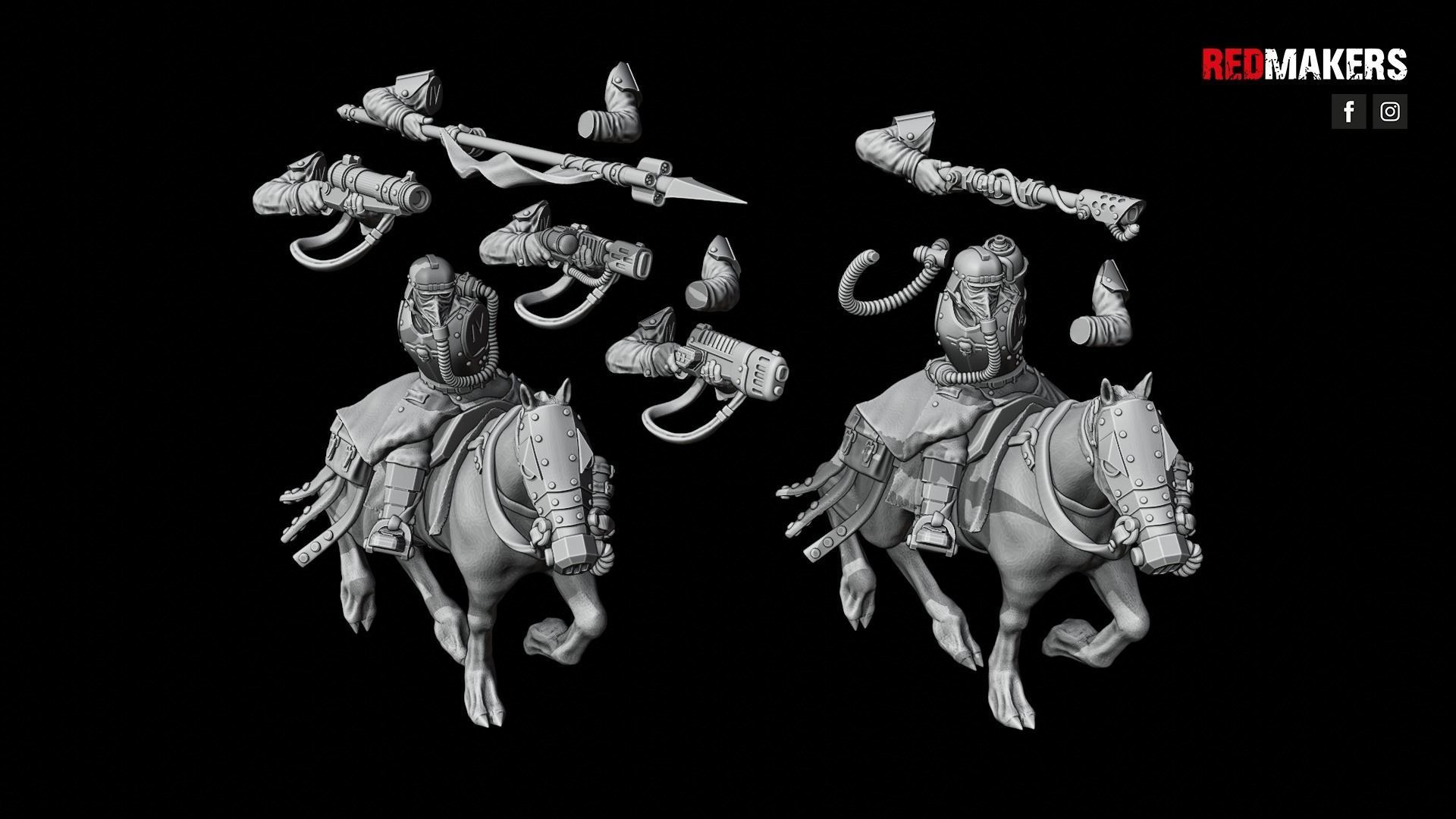 Death Division - Cavalry of the Imperial Force - Dynamic poses 3D print model_43