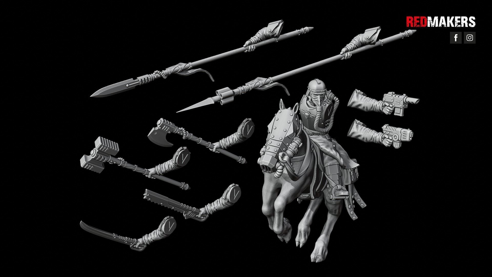 Death Division - Cavalry of the Imperial Force - Dynamic poses 3D print model_46