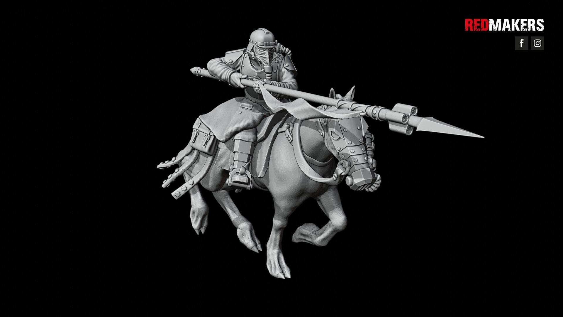 Death Division - Cavalry of the Imperial Force - Dynamic poses 3D print model_41
