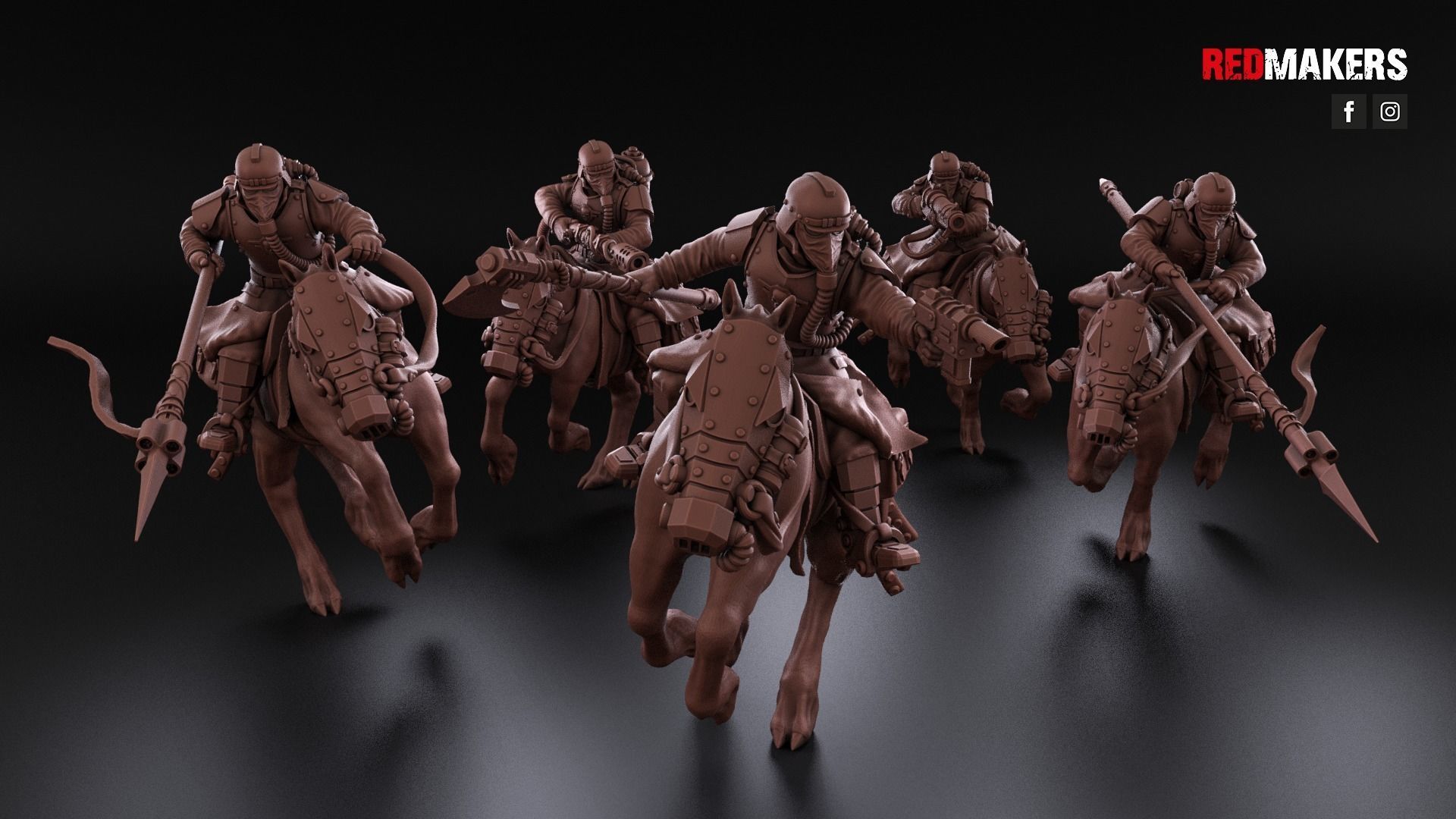 Death Division - Cavalry of the Imperial Force - Dynamic poses 3D print model_4