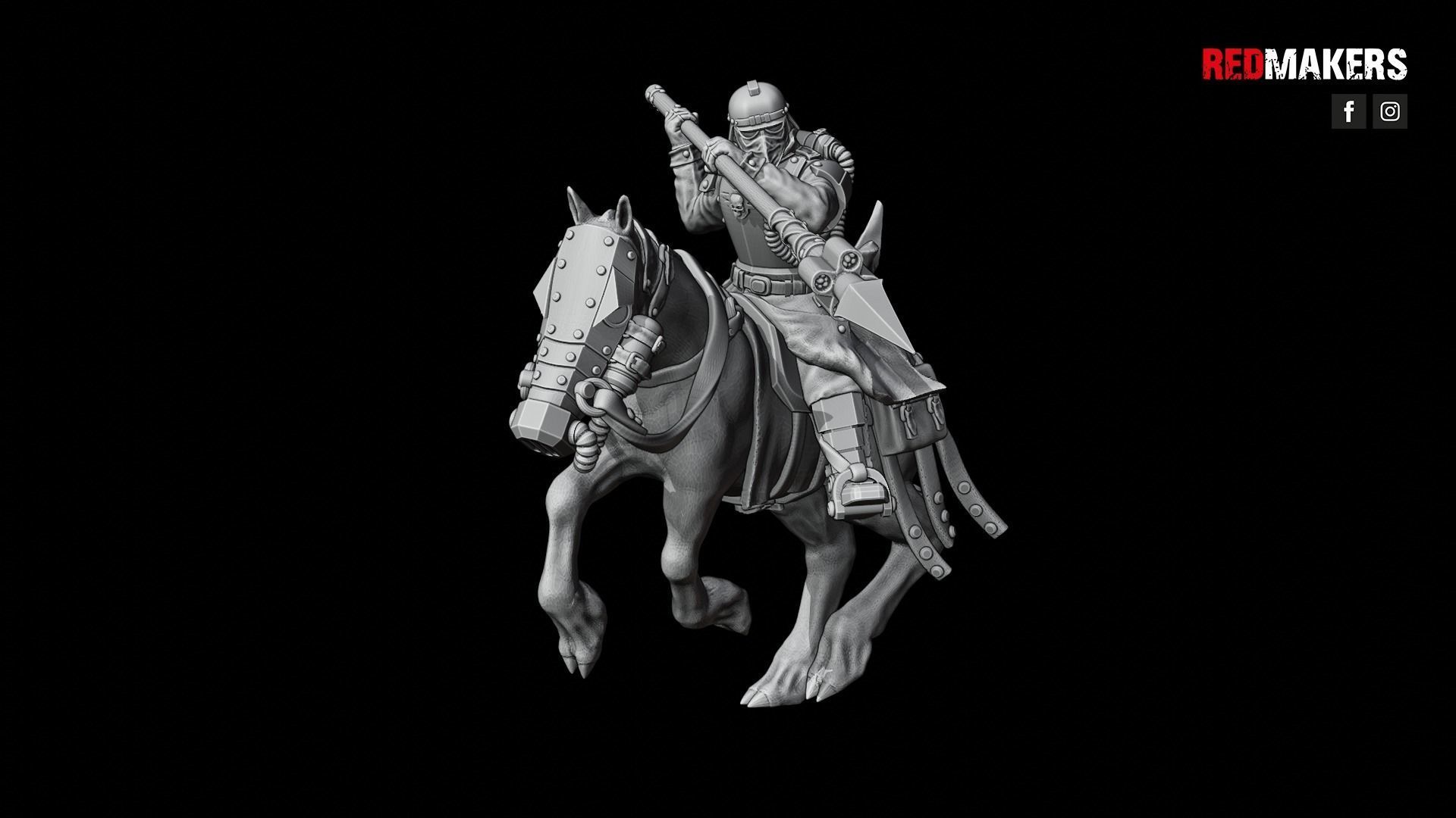 Death Division - Cavalry of the Imperial Force - Dynamic poses 3D print model_38