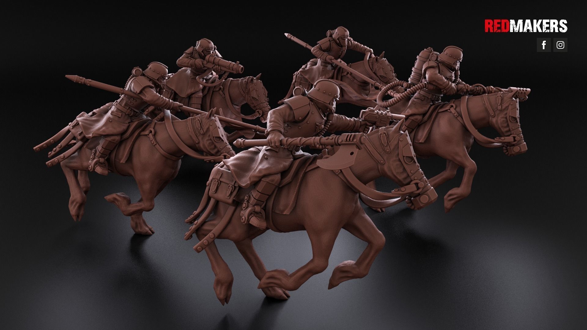 Death Division - Cavalry of the Imperial Force - Dynamic poses 3D print model_3
