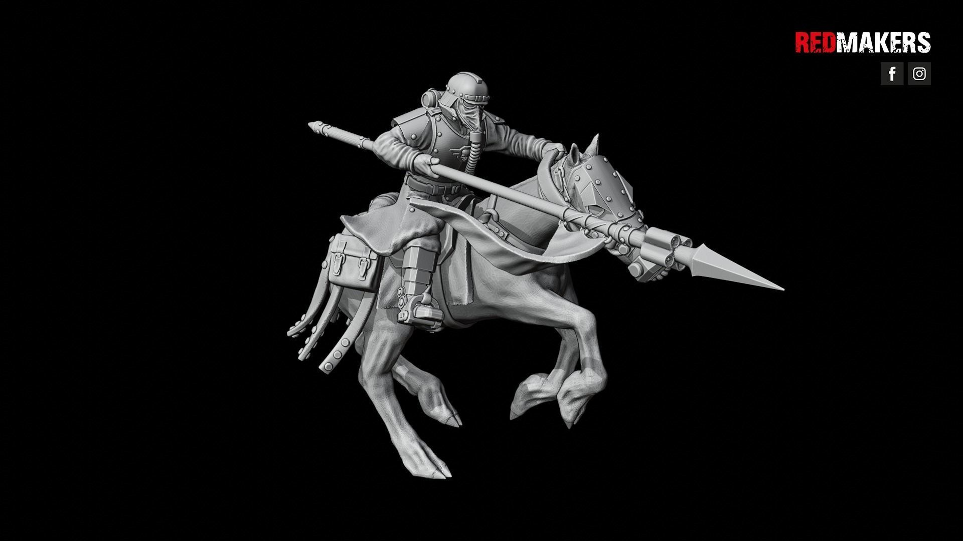 Death Division - Cavalry of the Imperial Force - Dynamic poses 3D print model_32