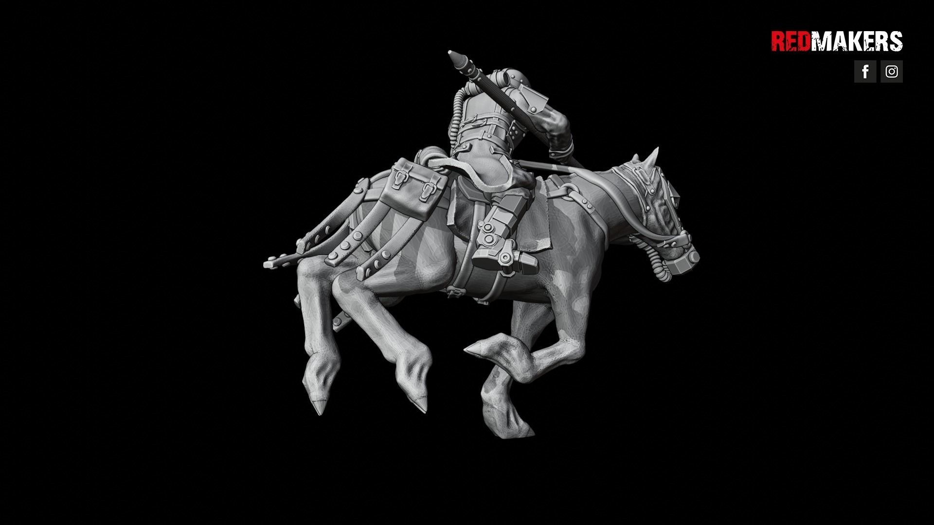 Death Division - Cavalry of the Imperial Force - Dynamic poses 3D print model_36